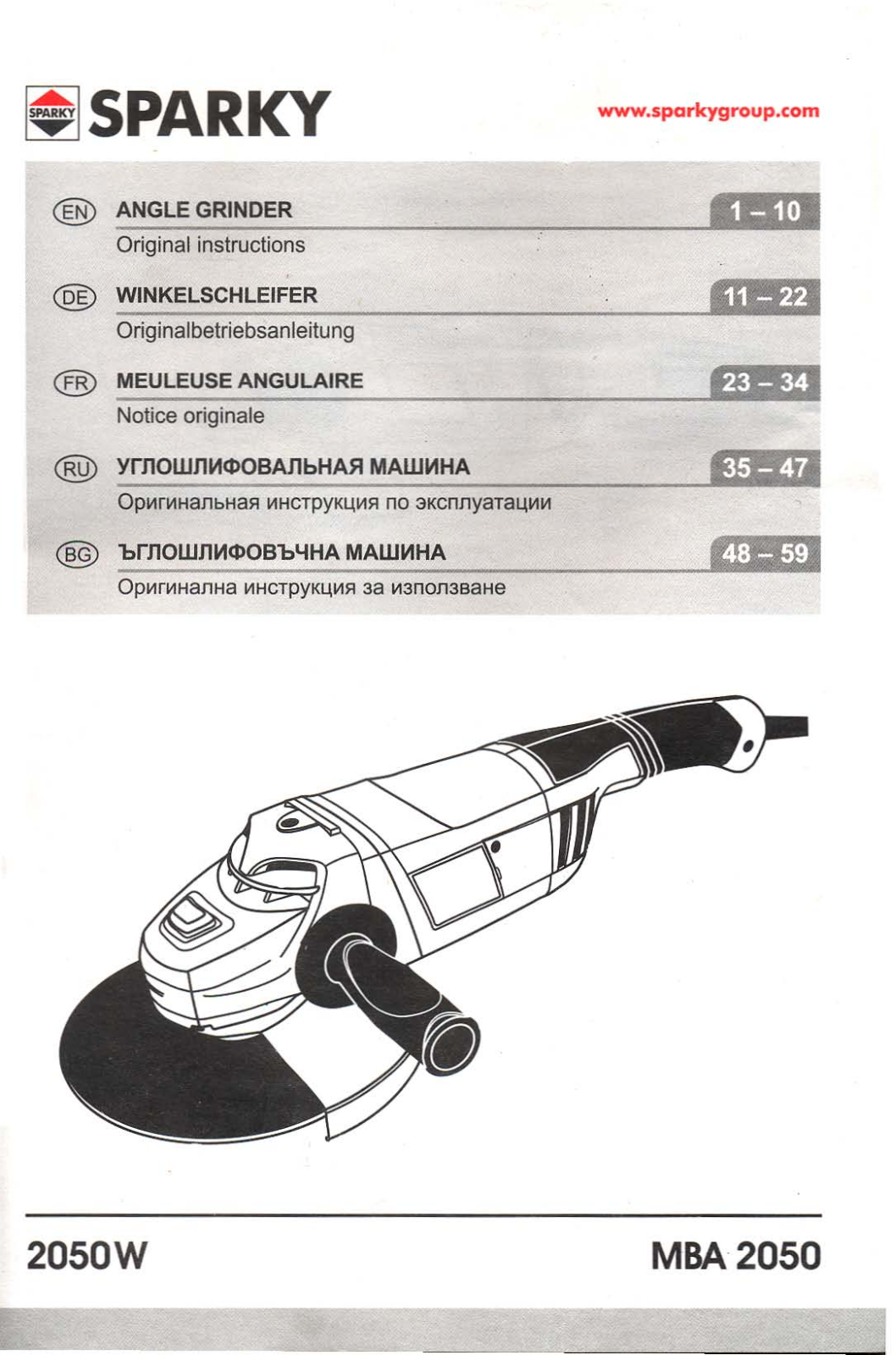 Sparky MBA 2050 User Manual