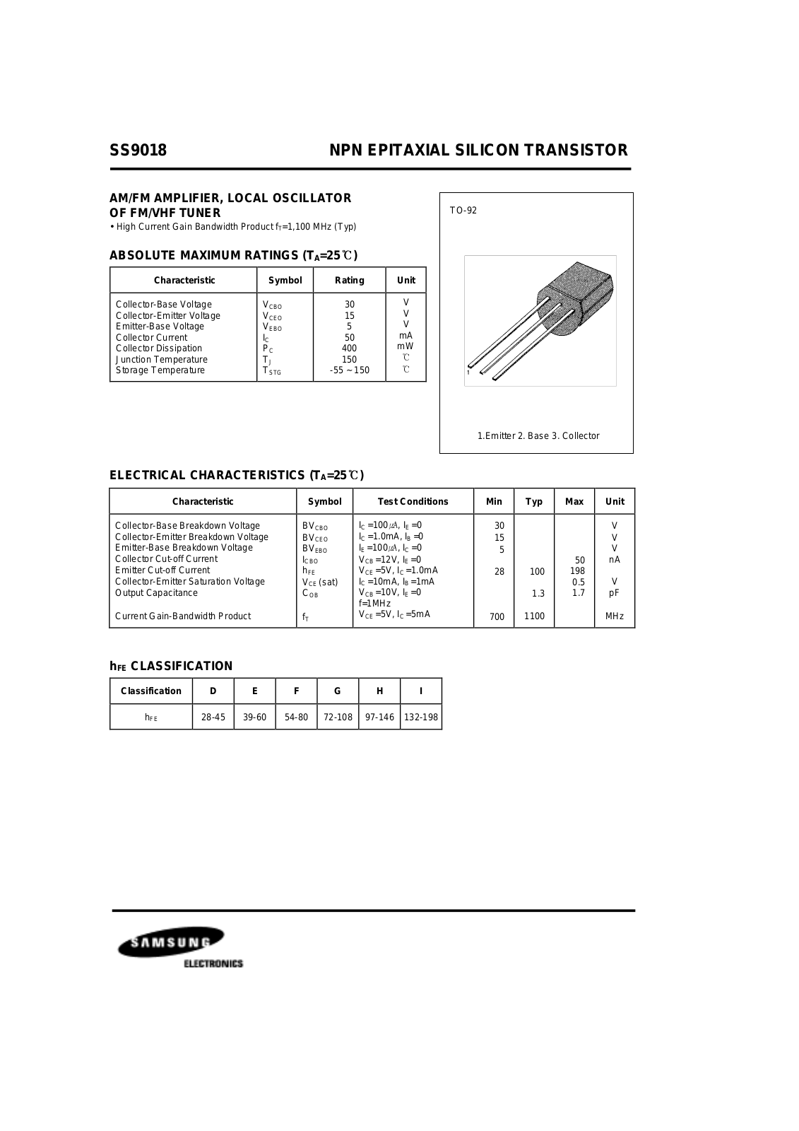 Samsung ss9018 Datasheet - ManualMachine.com