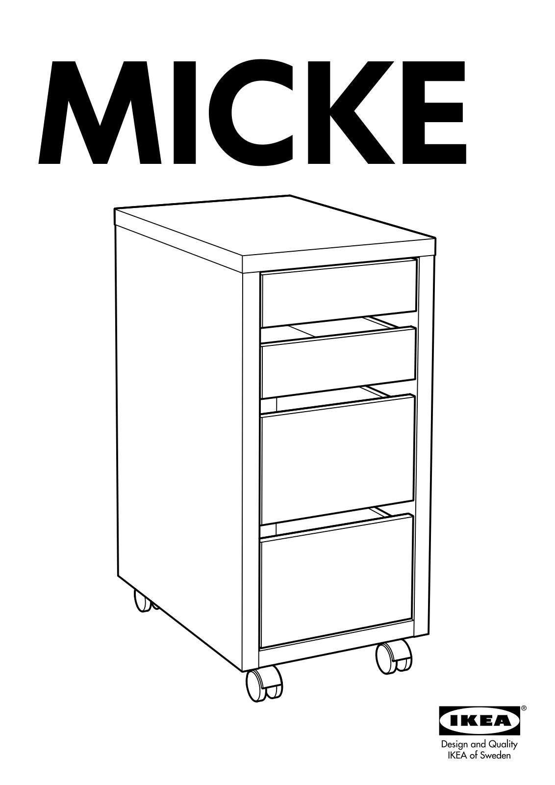 IKEA MICKE DRAW UNIT ON CASTORS 13x29 User Manual