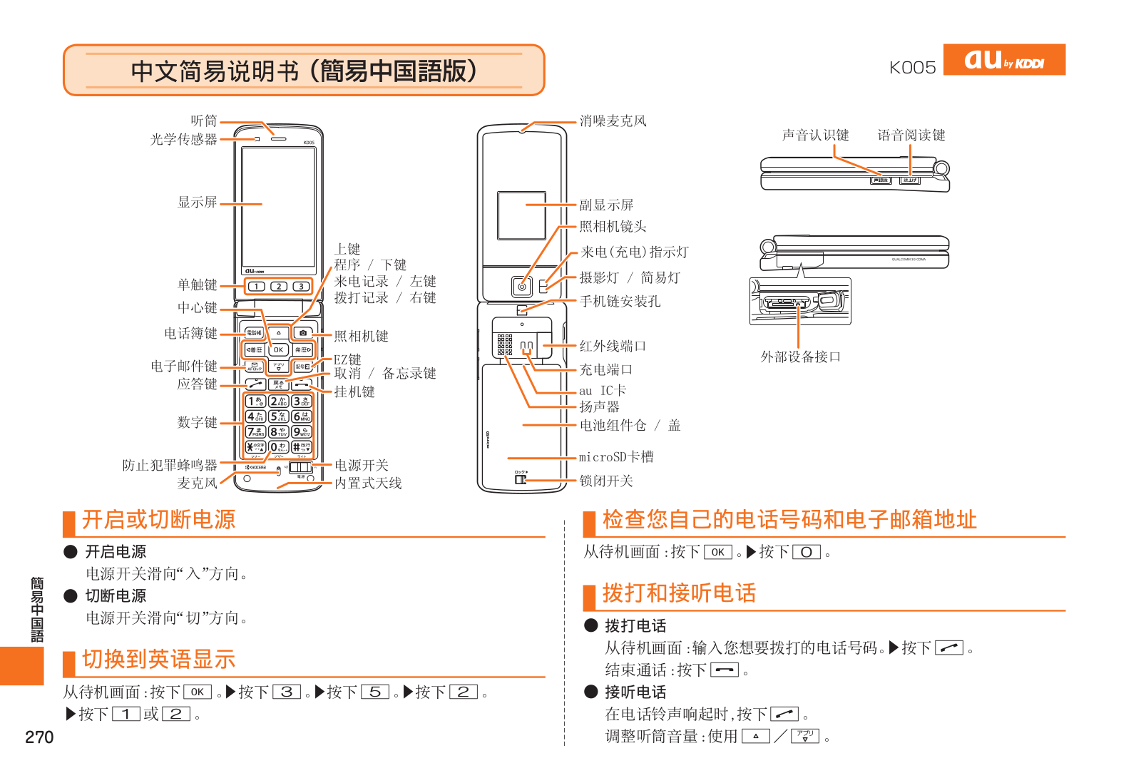 au by kddi K005 User Manual