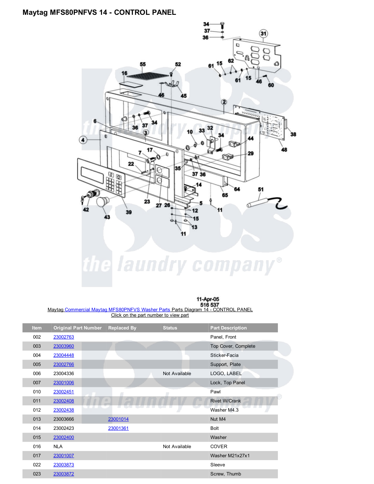 Maytag MFS80PNFVS Parts Diagram