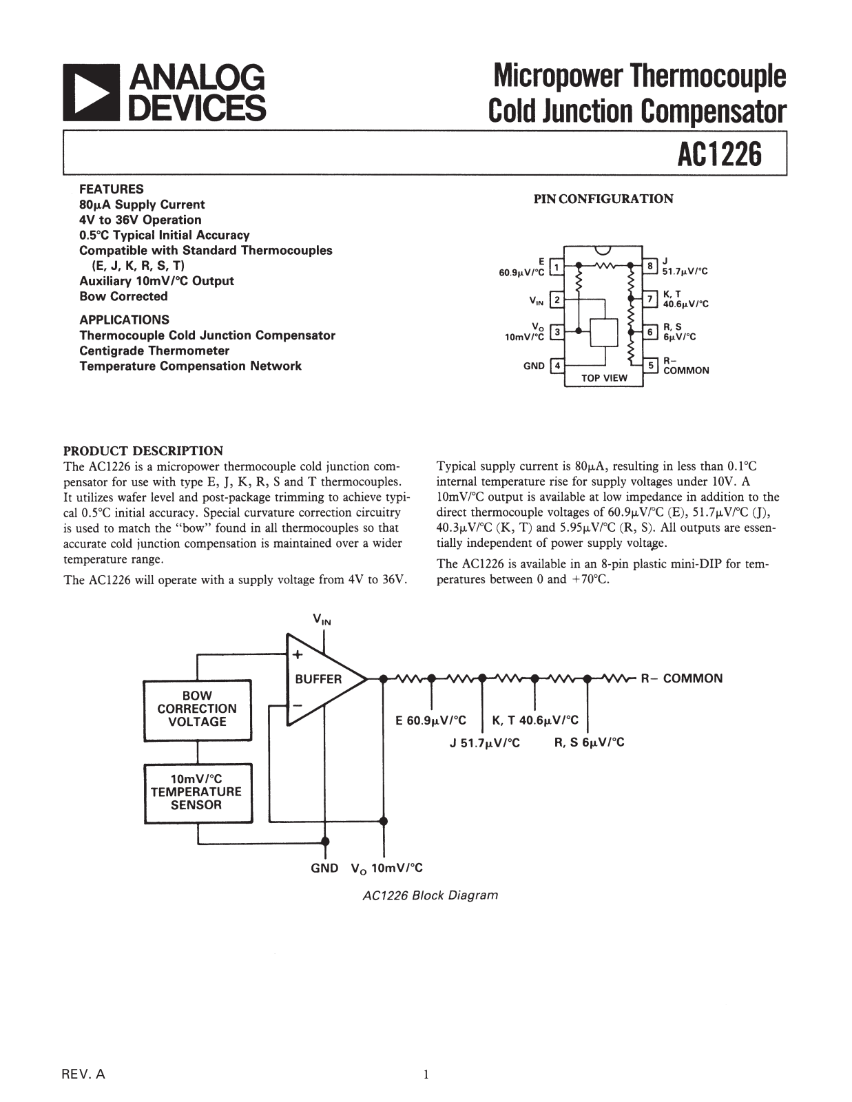 Analog Devices AC1226 a Datasheet