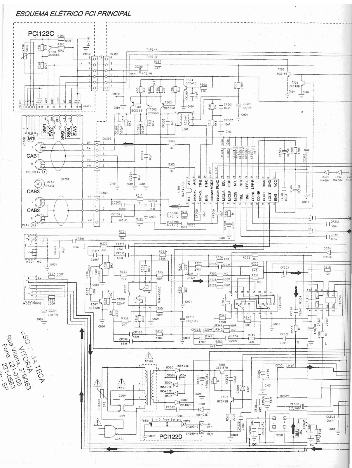 Gradiente AS20-2, MS500, MS550 Schematic