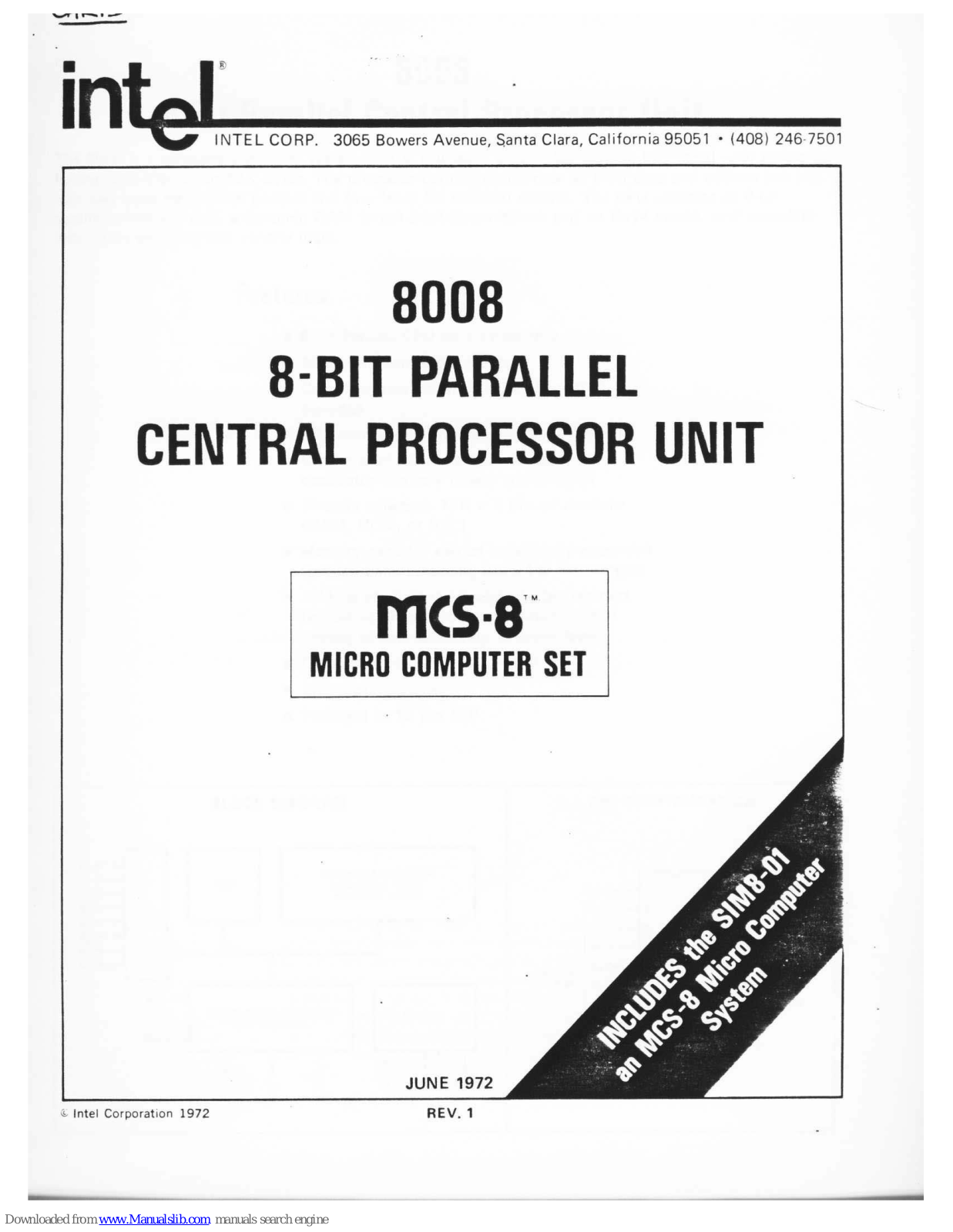 Intel 8008 User Manual