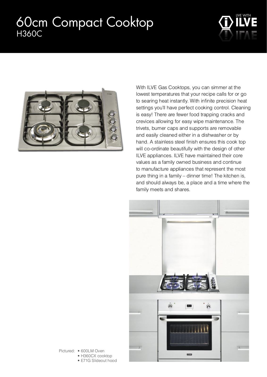 ILVE H360CV Product Sheet