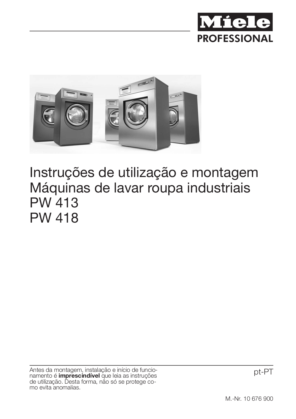 Miele PW 413, PW 418 User manual