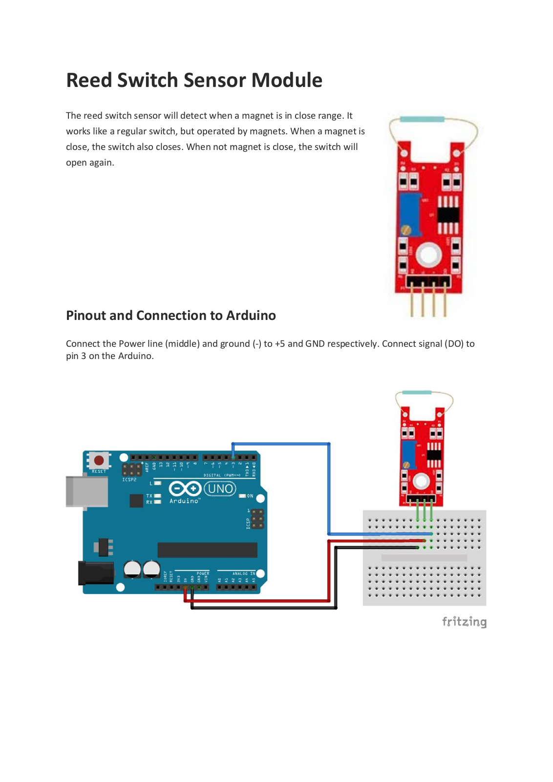 fritzing Reed Switch Sensor Module User guide - ManualMachine.com