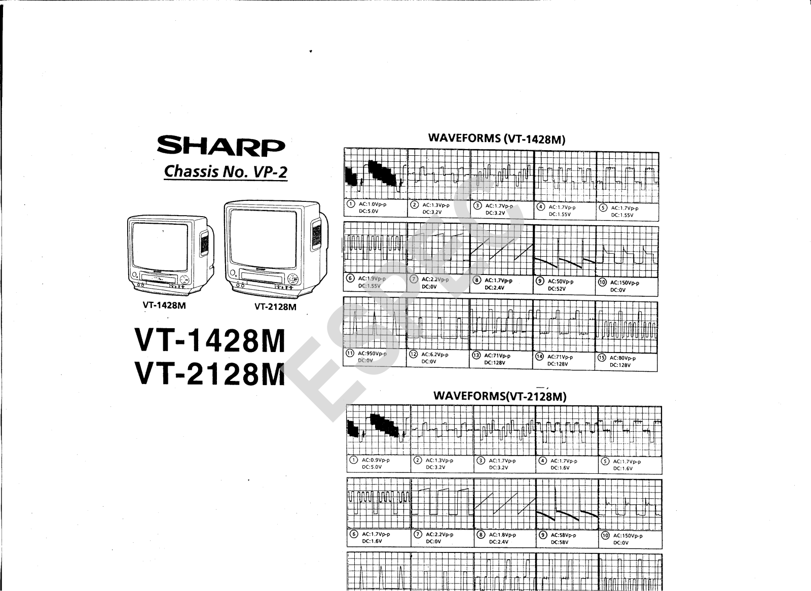 Sharp VT-1428M, VT-2128M Schematic