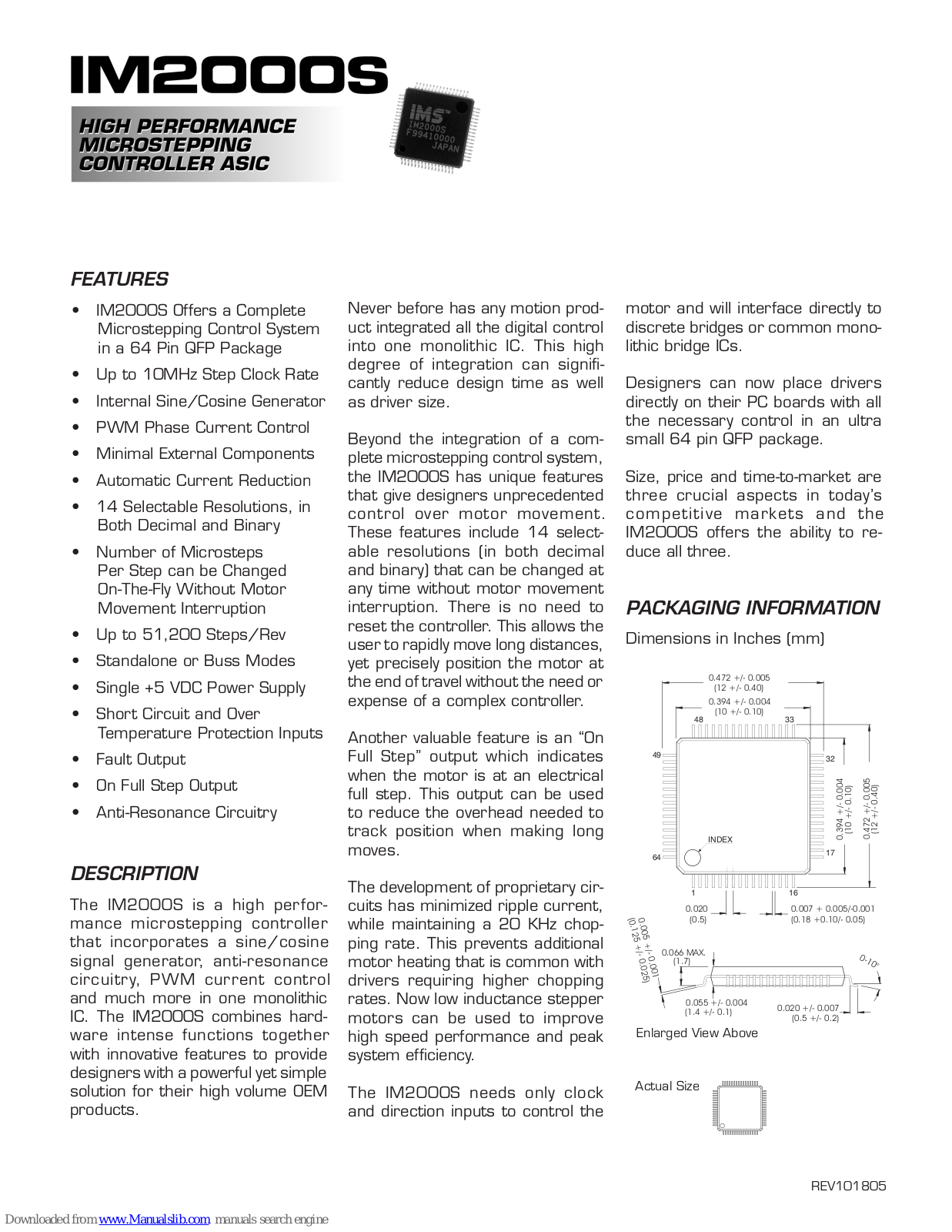 IMS IM2000 IM2000S, IM2000S Datasheet - ManualMachine.com