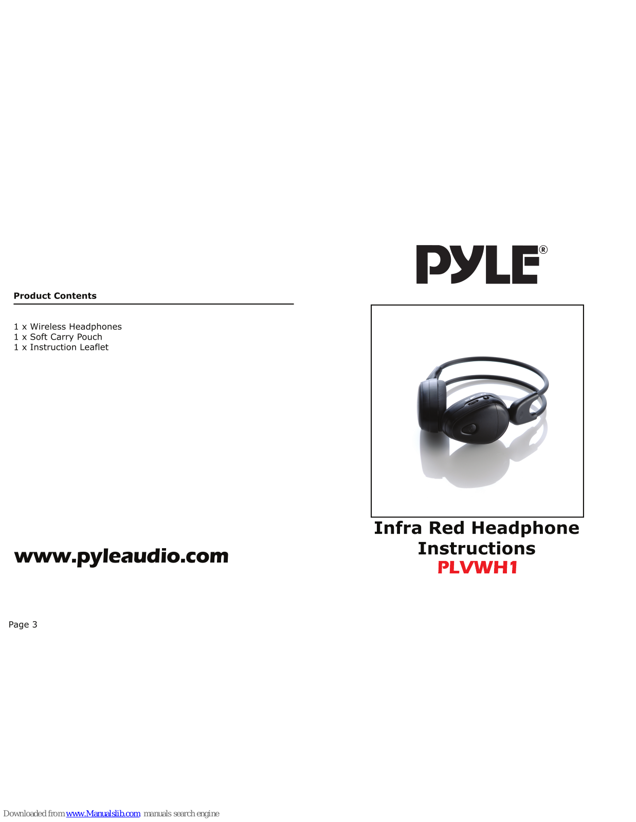 Pyle PLVWH1 Instructions Manual - ManualMachine.com