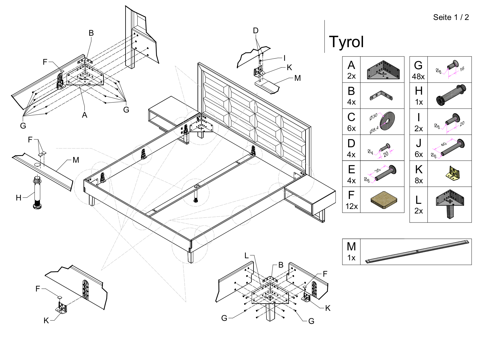 ADA premium Tyrol Assembly instructions