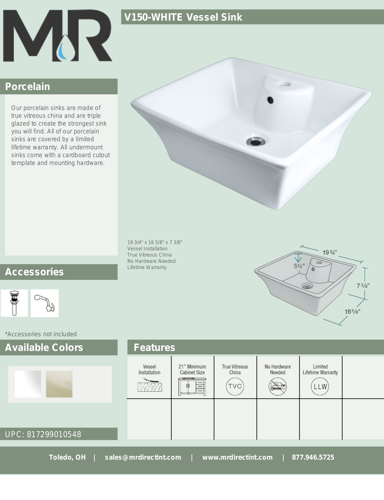 MR Direct MRDR1346, MRDR1434 Specifications - ManualMachine.com
