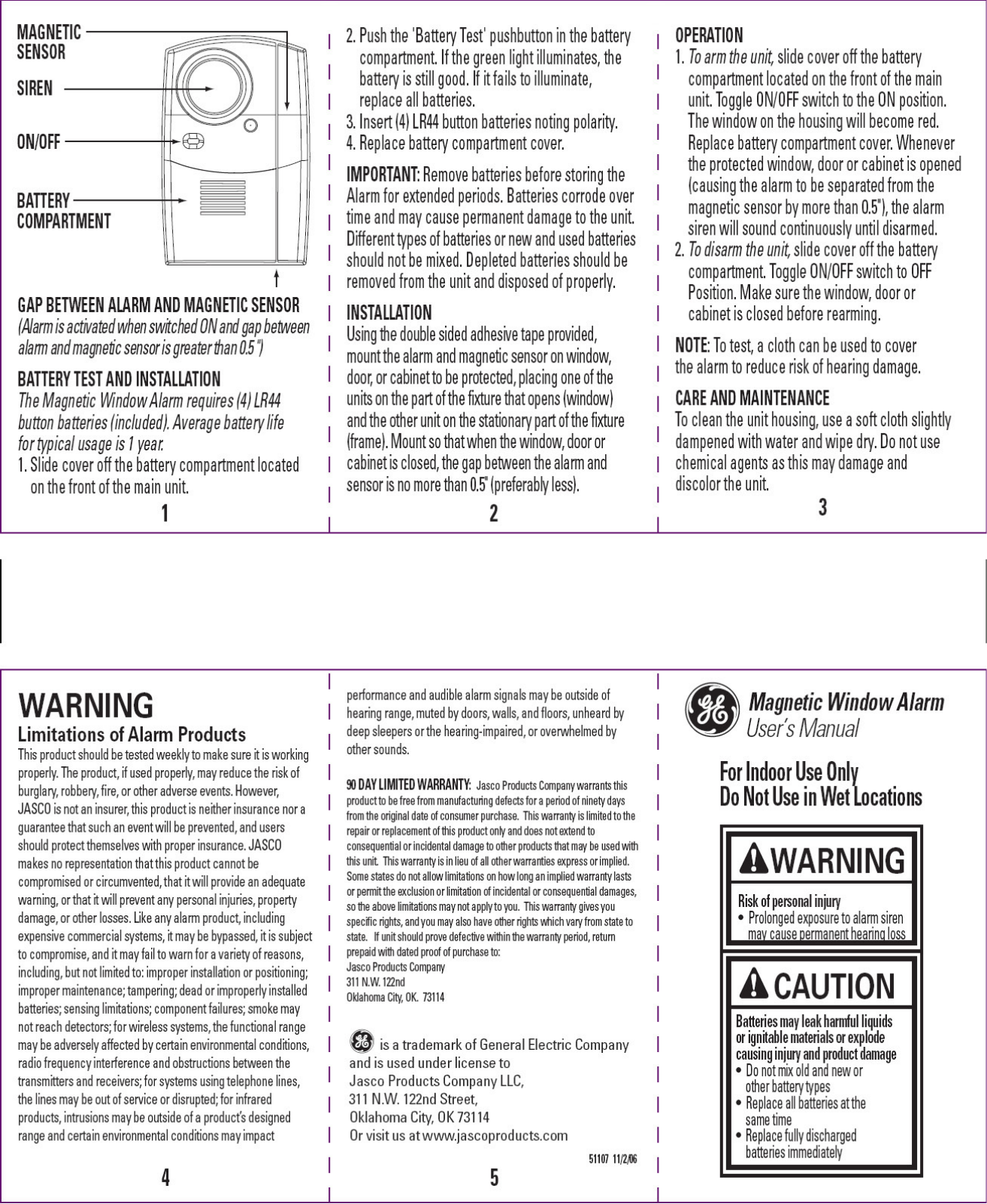 Jasco 51107 Instruction Manual