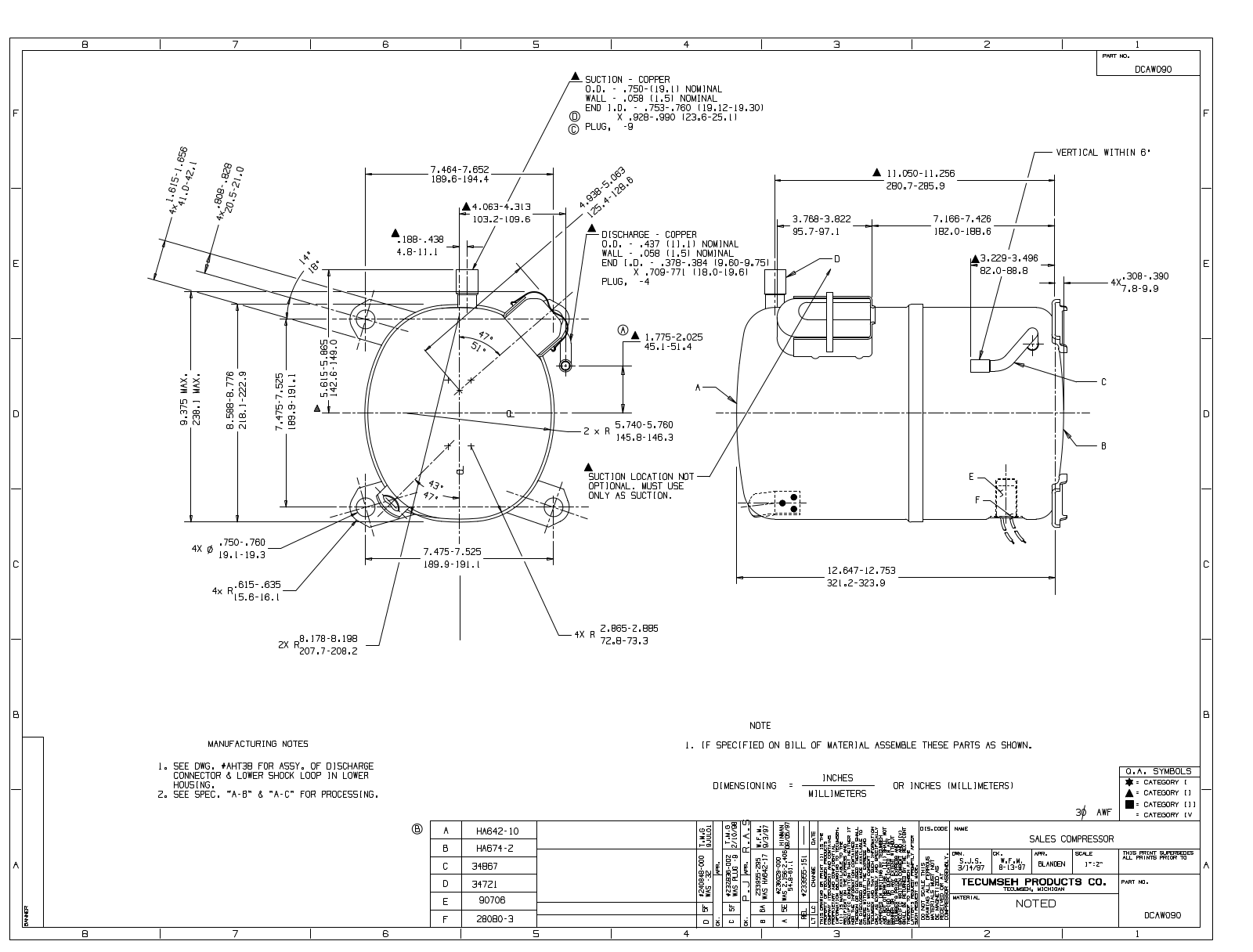 Tecumseh AWF5528EXG, AWF5530EXG, AWF5524EXG, AWF5532EXG Drawing Data