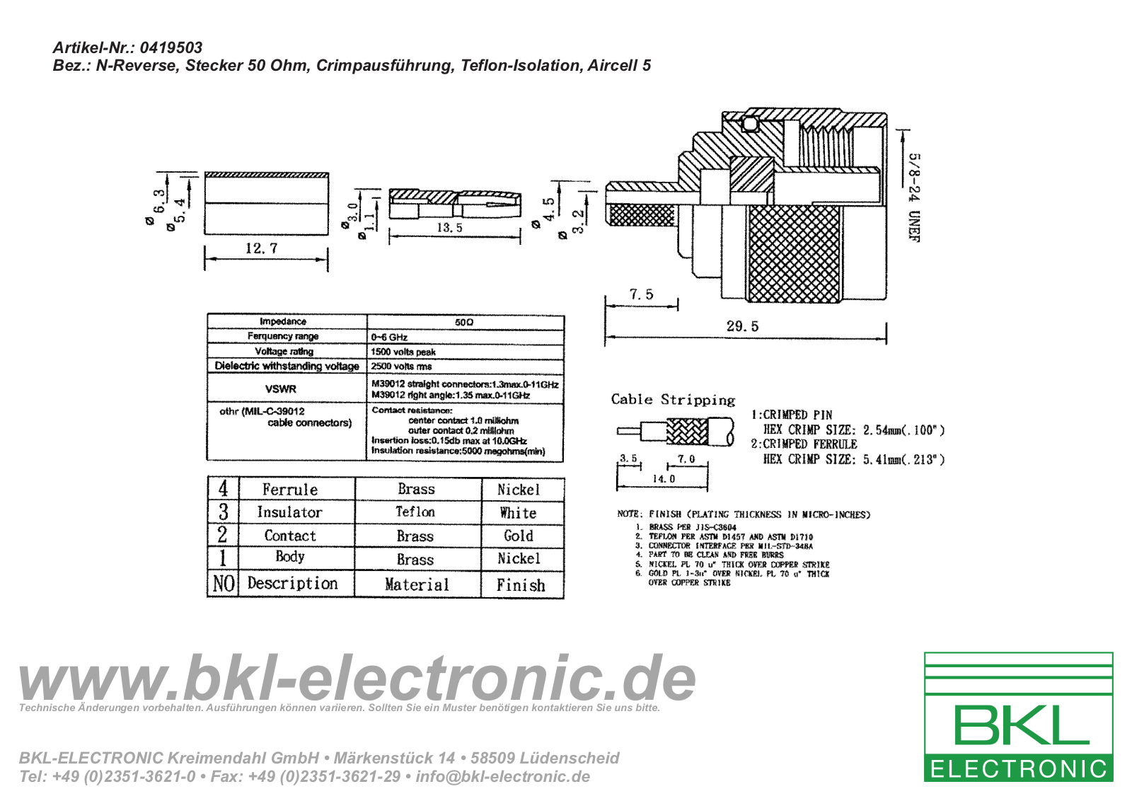 BKL BKL 0419503 Datasheet - ManualMachine.com