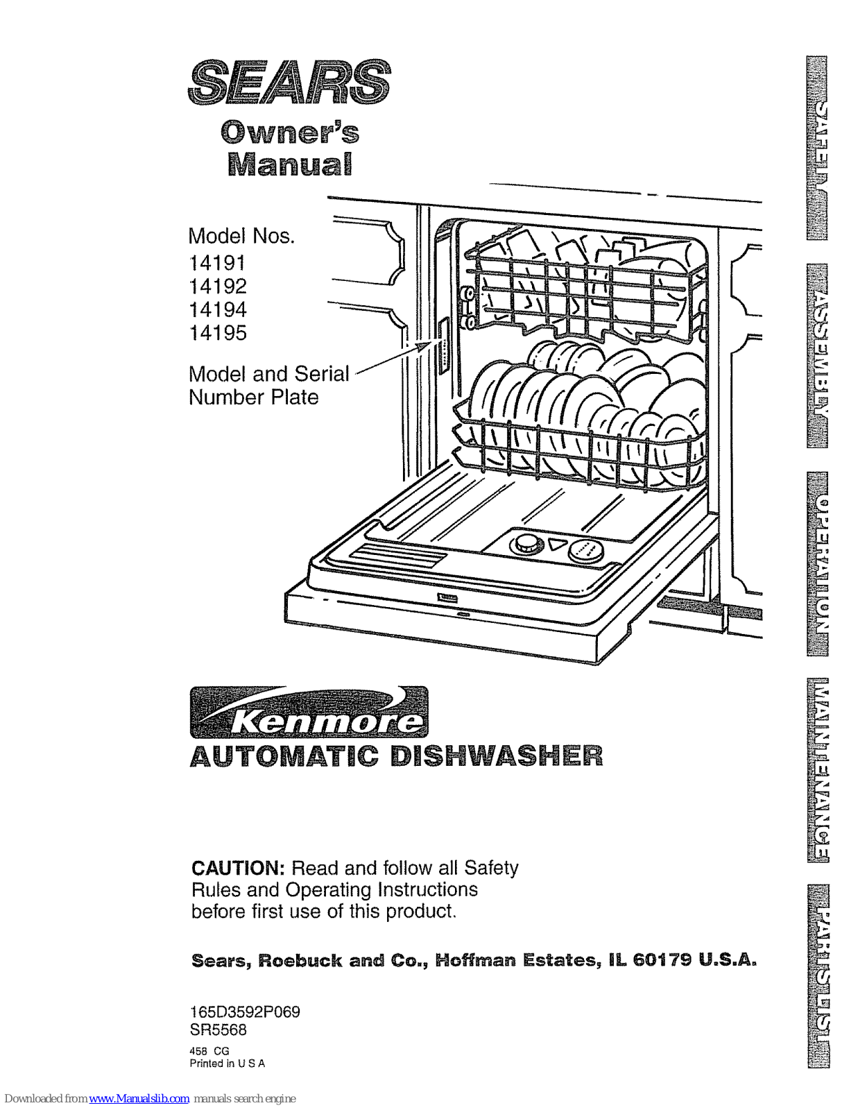 Kenmore Sears 14191, 14192, 14194, 14195, 14191 Owner's Manual - ManualMachine.com
