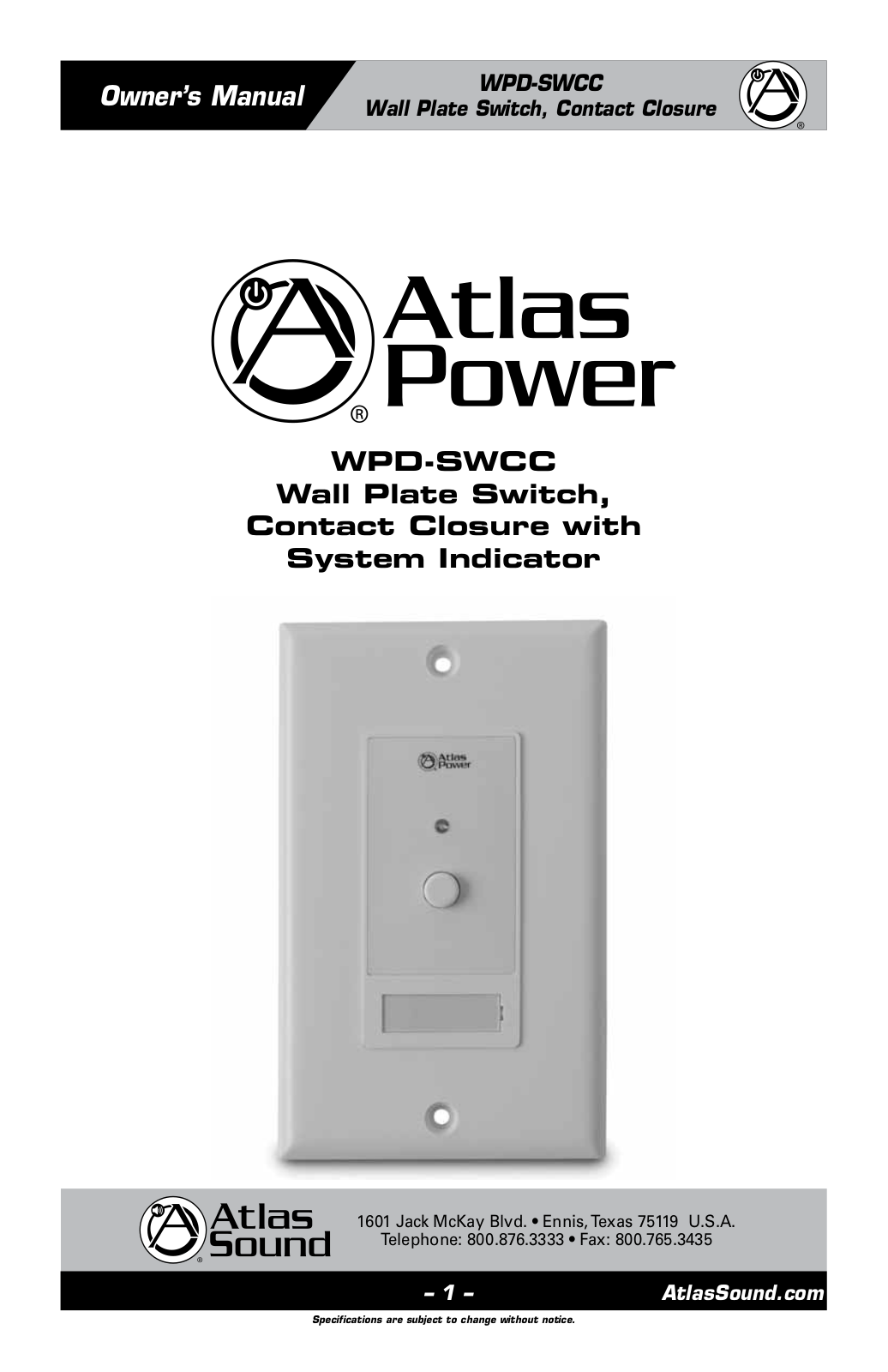 Atlas IED WPD-SWCC Users Manual