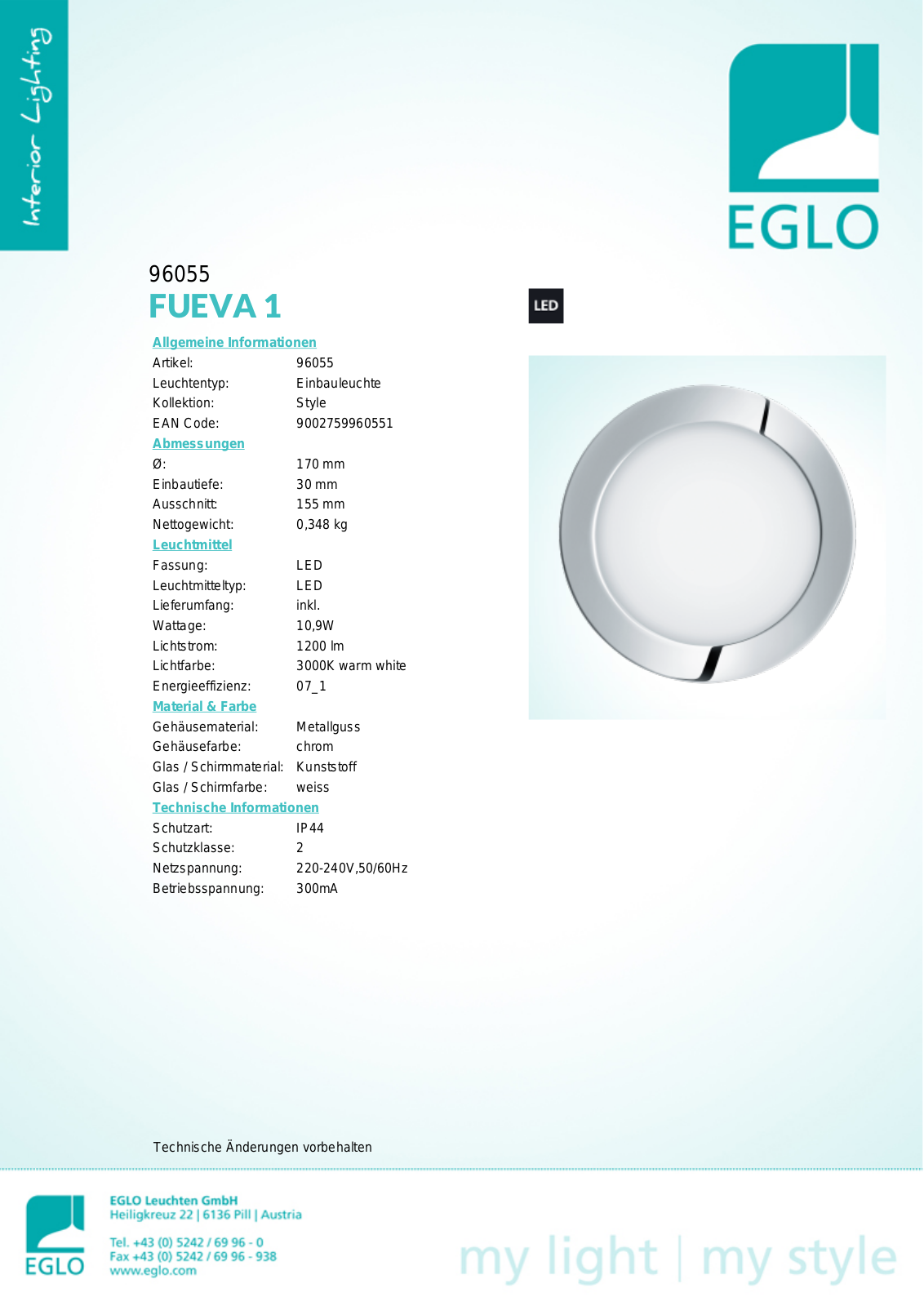 Eglo 96055 Service Manual