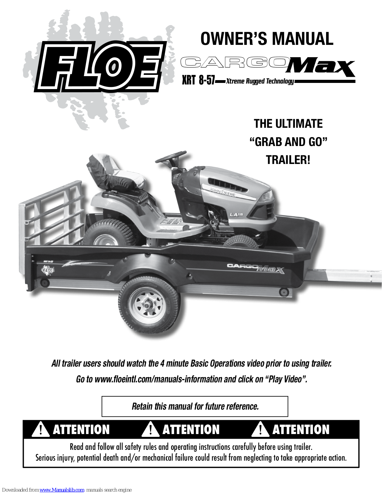 Floe CARGO MAX XRT 8-57 Owner's Manual