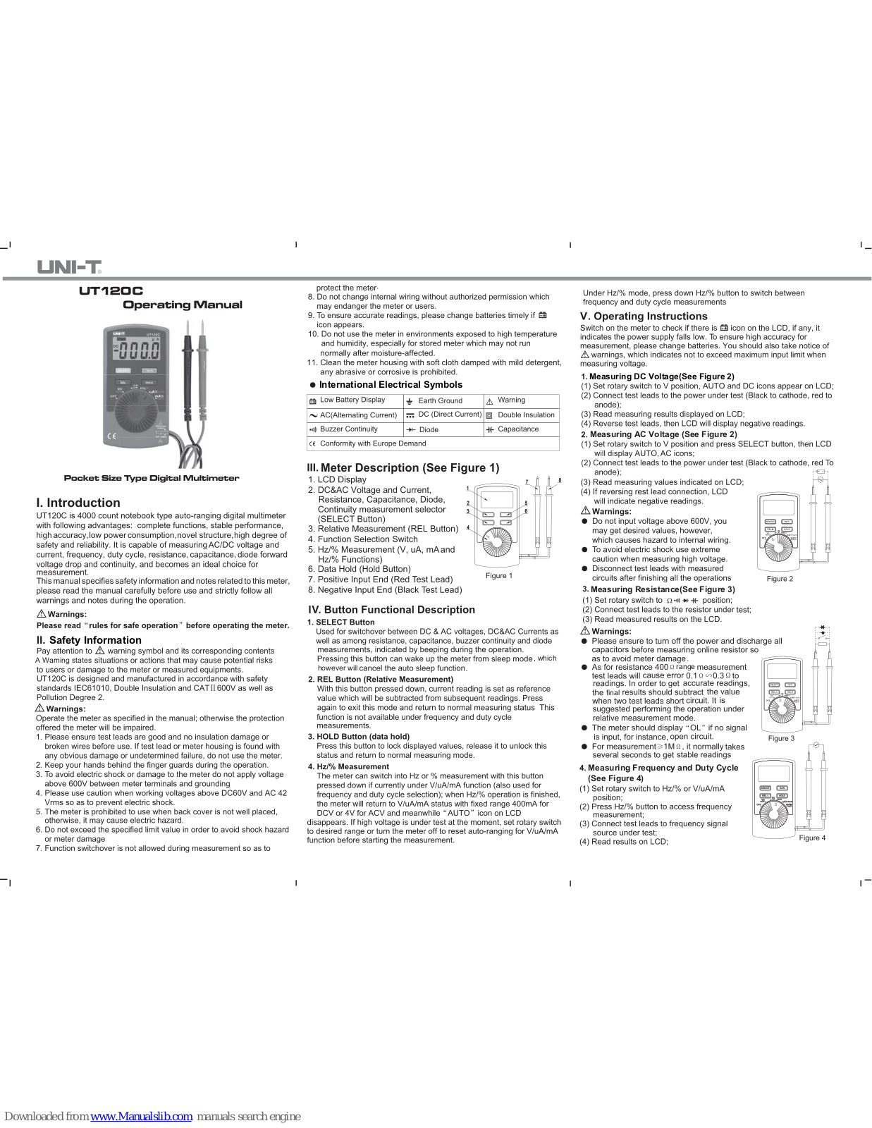 UNI-T UT120C Operating Manual