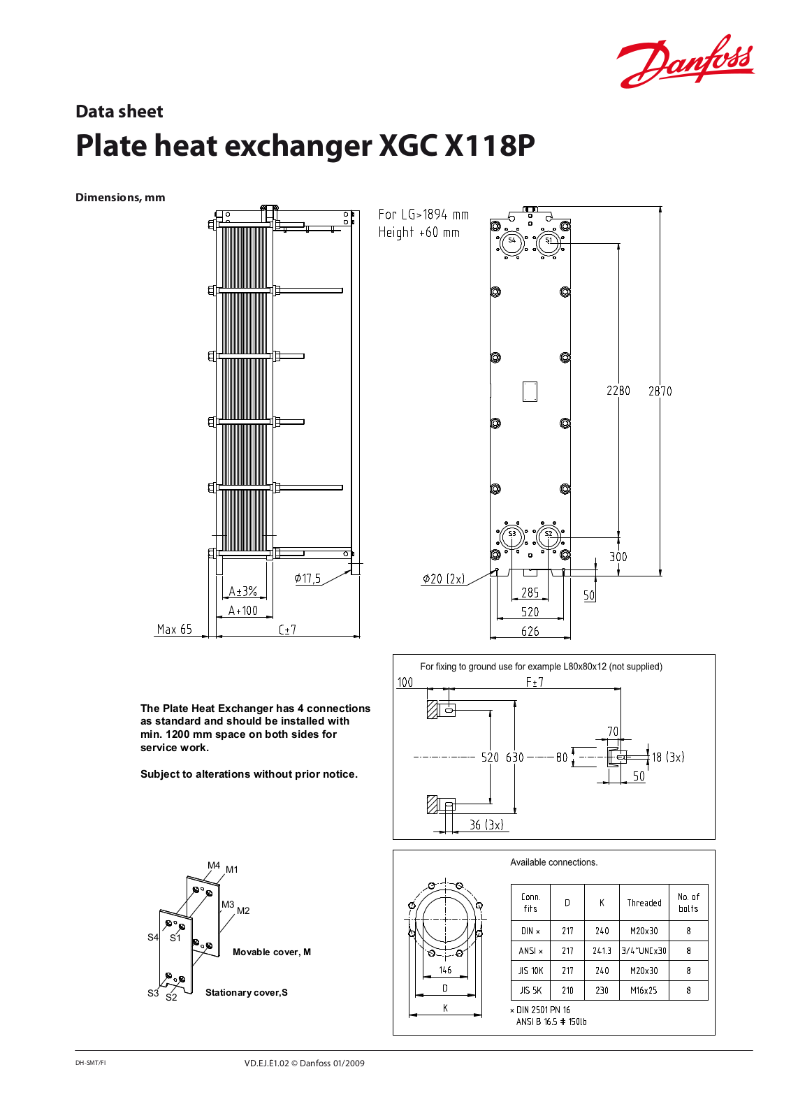 Danfoss XGC X118P Data sheet