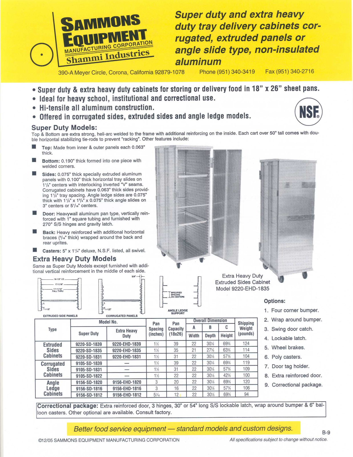 Sammons Equipment 9105-SD-1822 User Manual