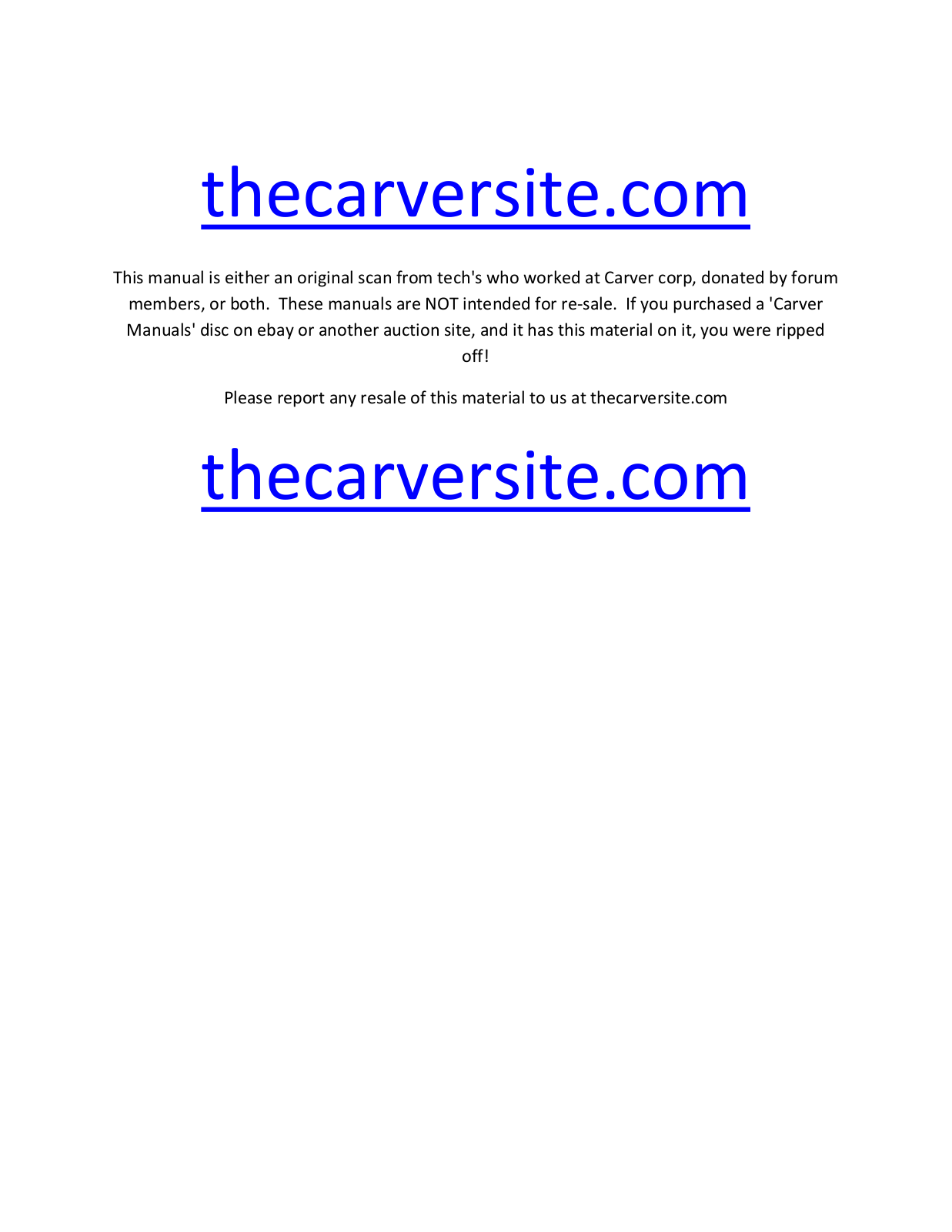 Carver CT-7 Service manual