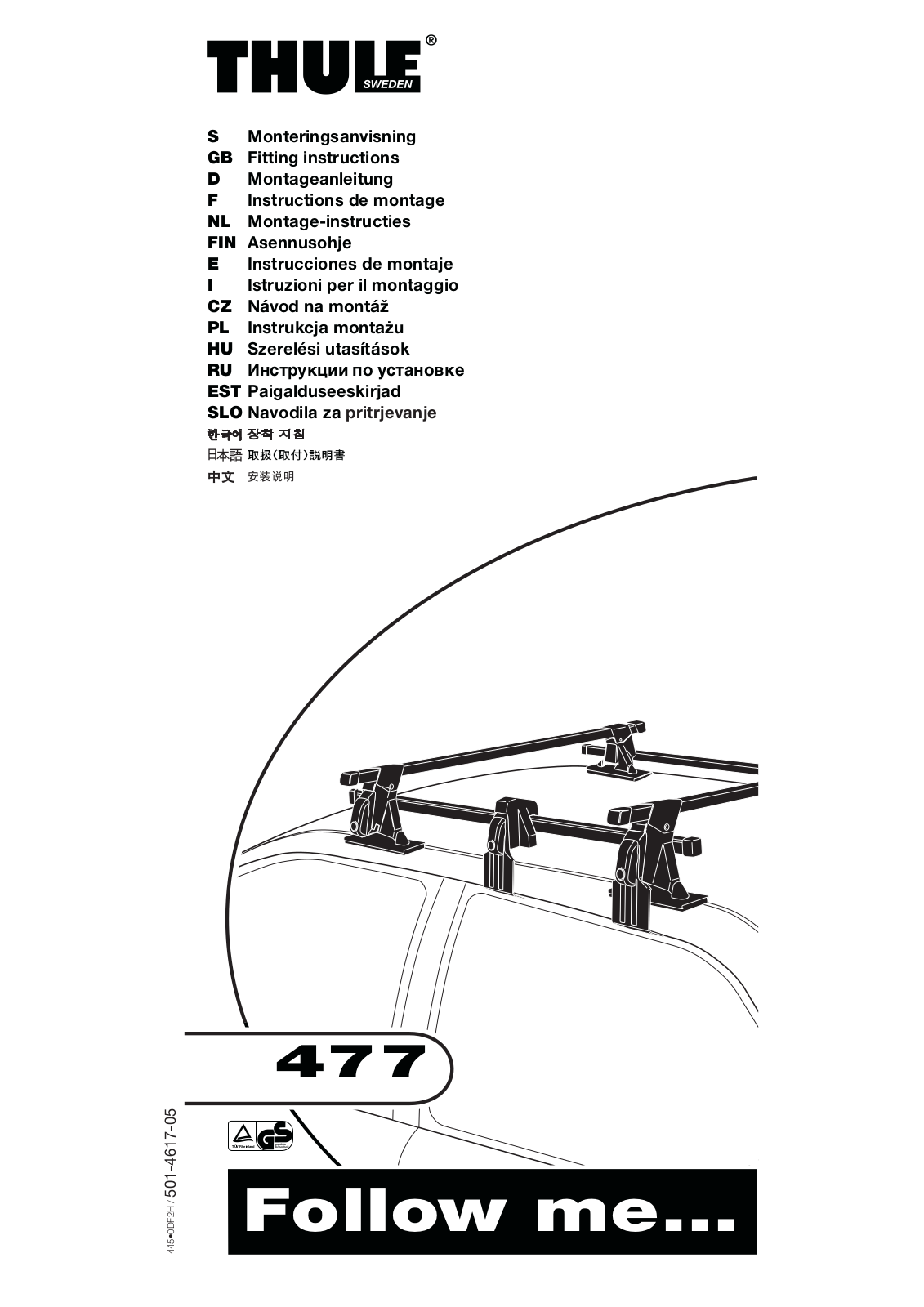 Thule 477 Fitting Instructions Manual - ManualMachine.com