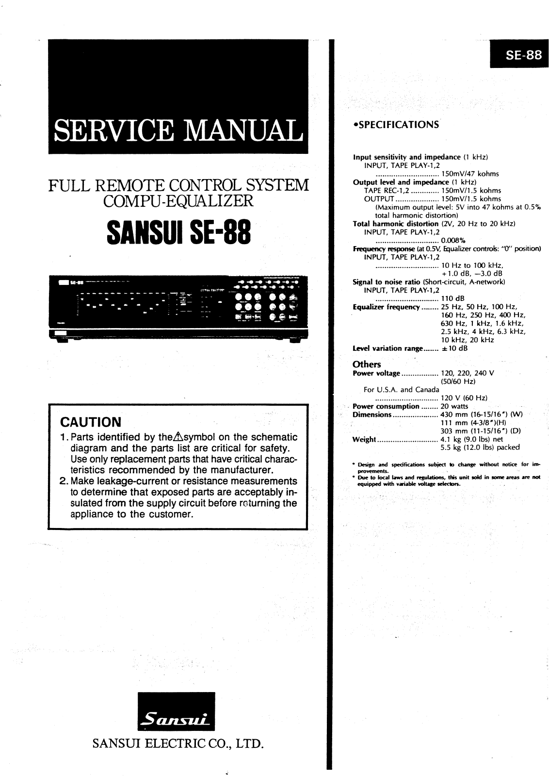 Sansui SE-88 Service manual