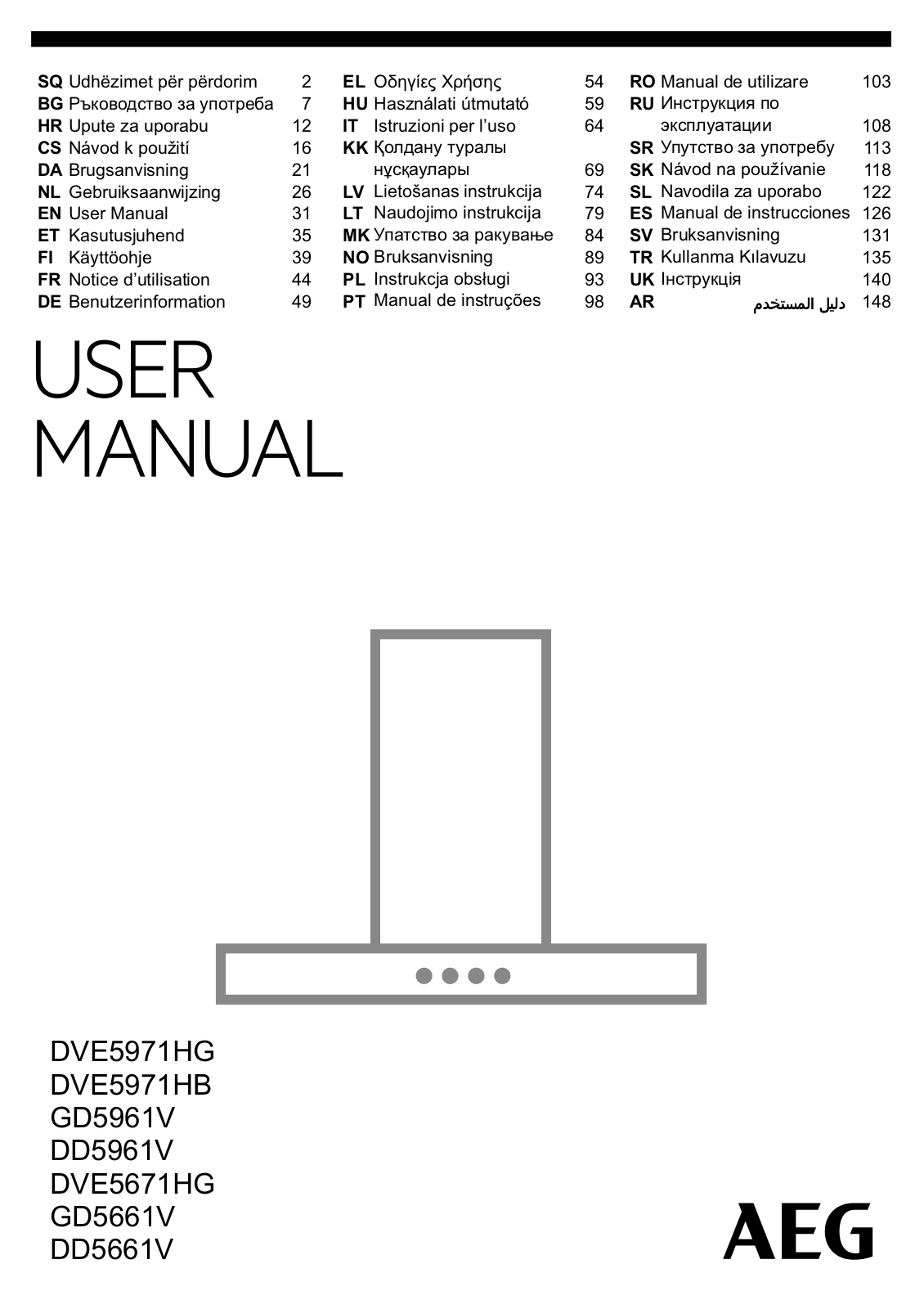 AEG DVE5671HG User manual