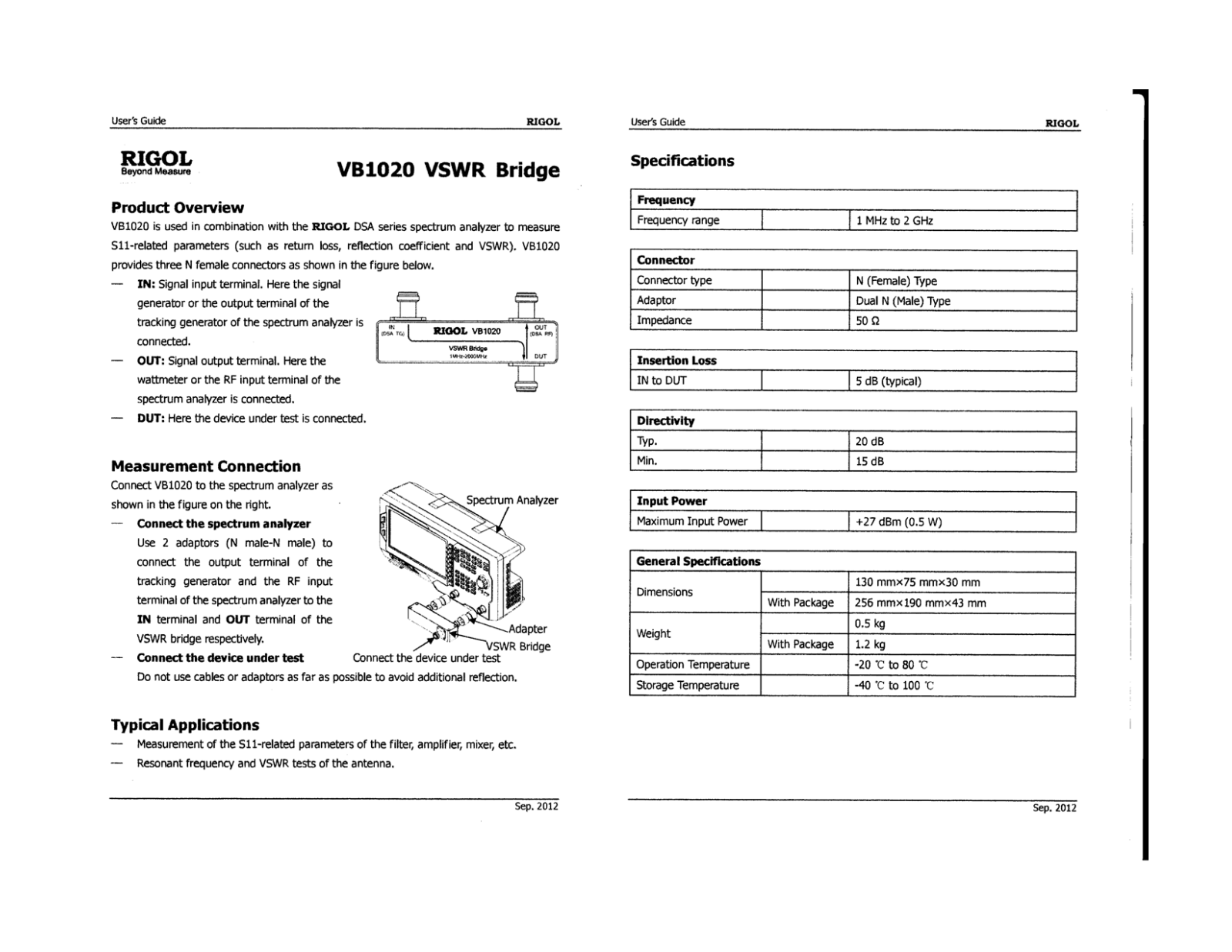 Rigol VB1032 User guide