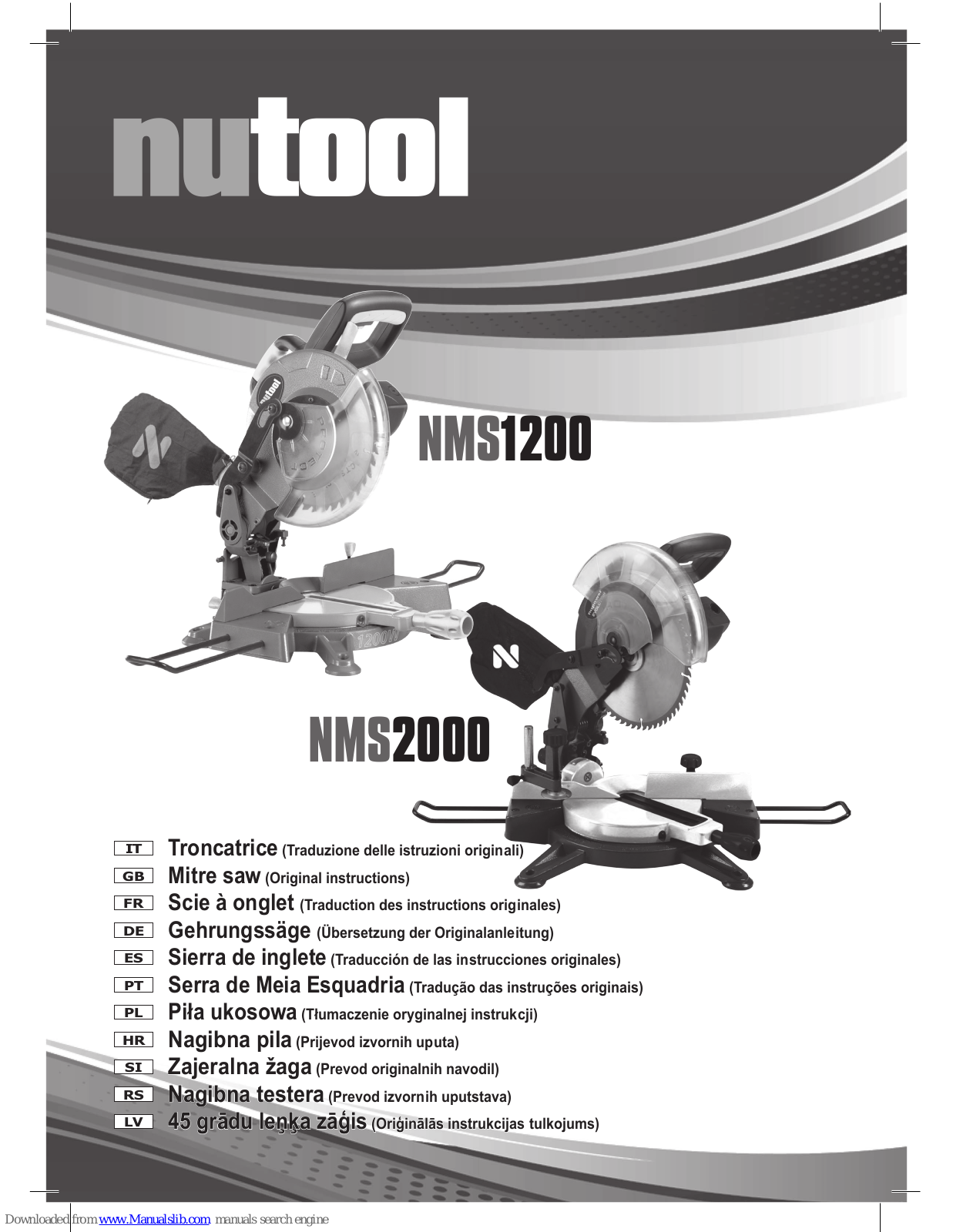 NUTOOL NMS2000, NMS1200 Original Instructions Manual - ManualMachine.com