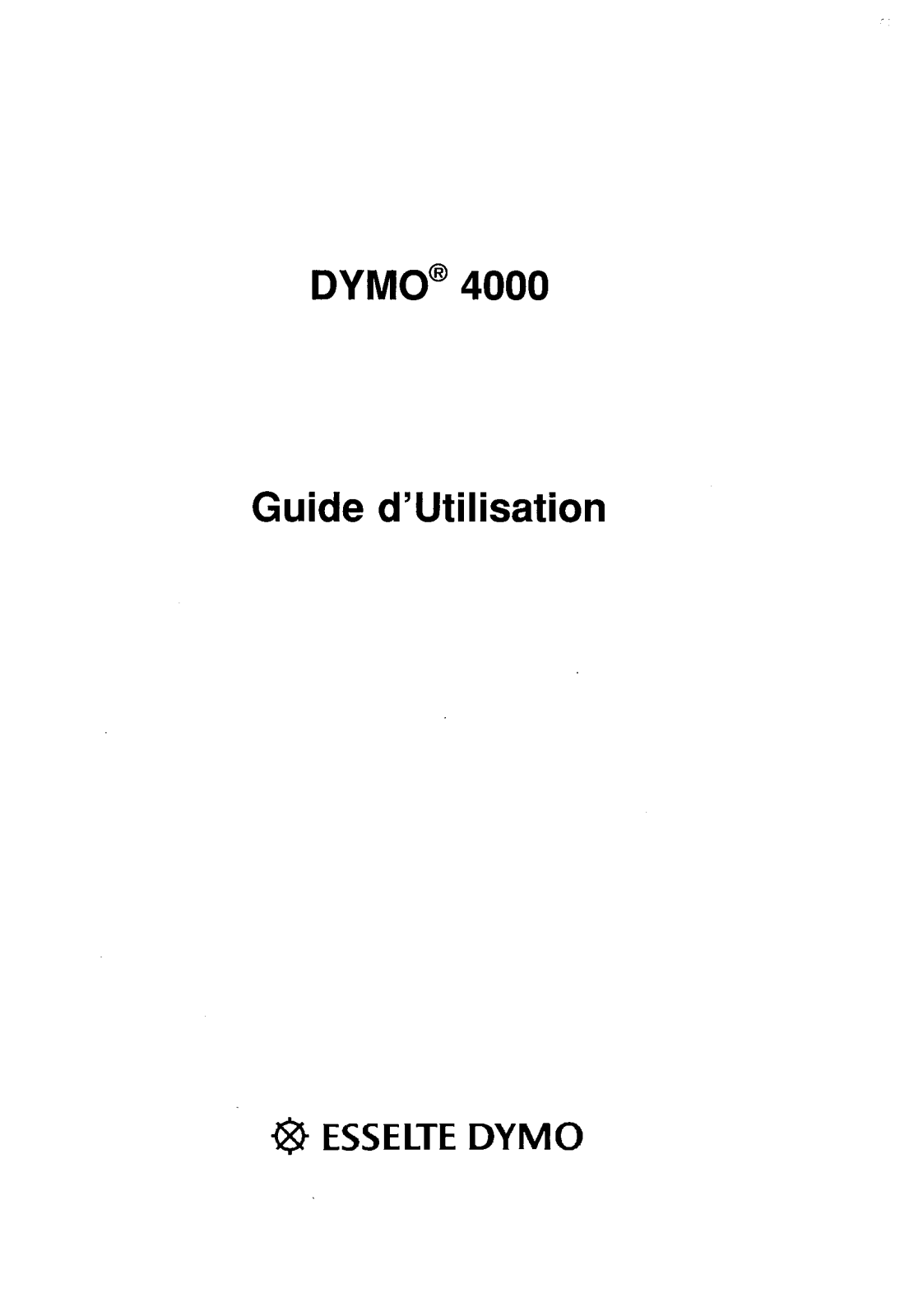 DYMO 4000 User's Manual