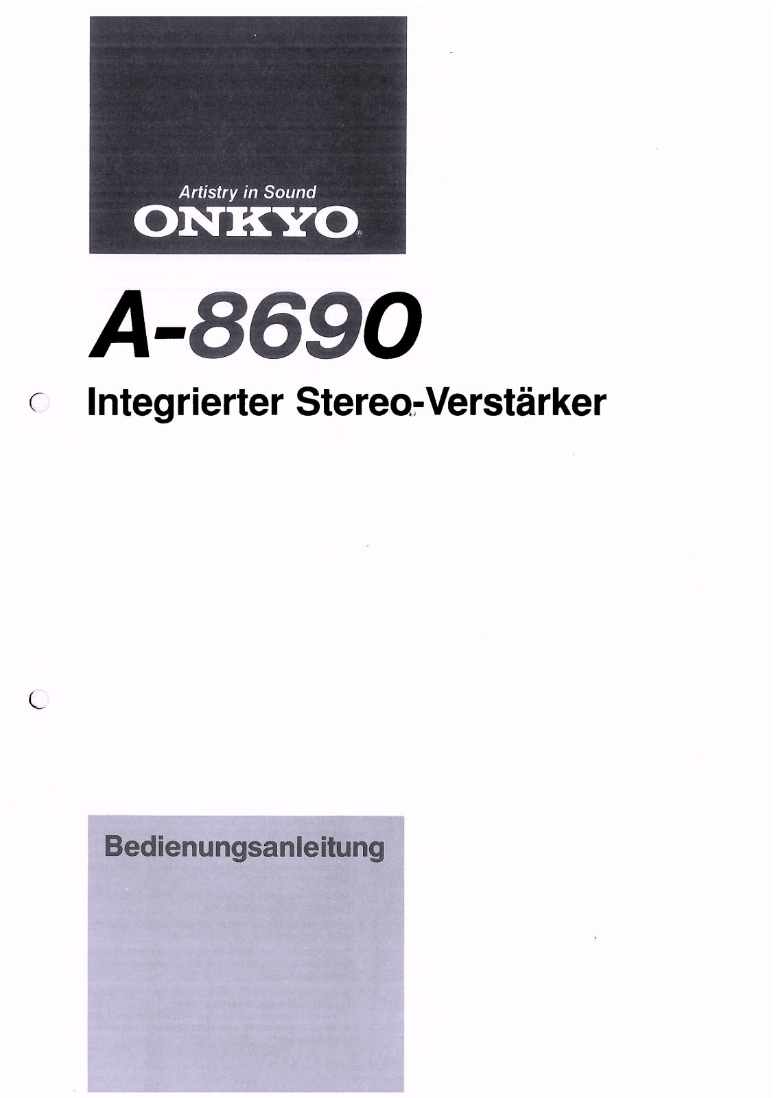 Onkyo A-8690 Owners Manual