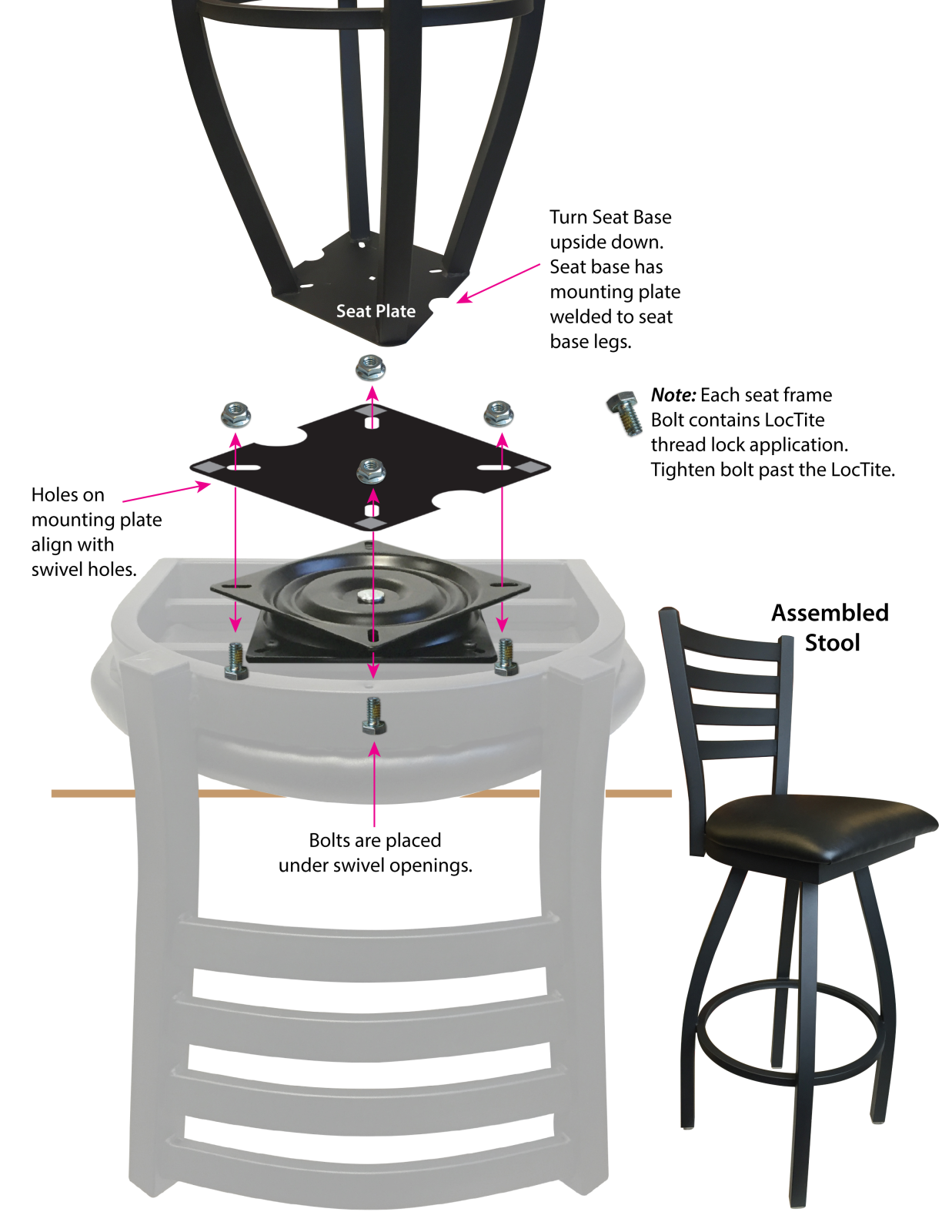 Holland Bar Stool HBS2621 Stool Assembly - ManualMachine.com