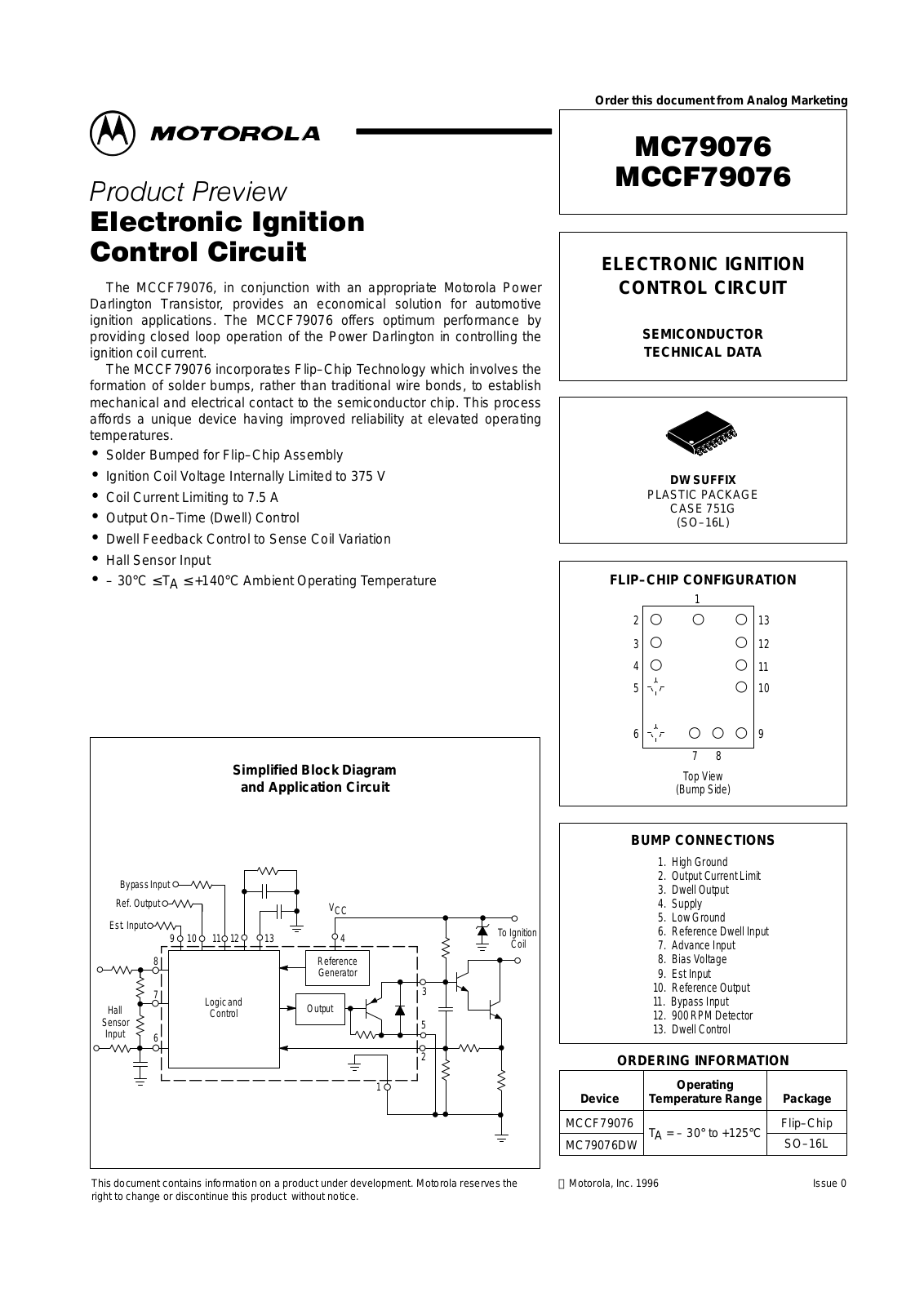 Motorola MCCF79076DW Datasheet