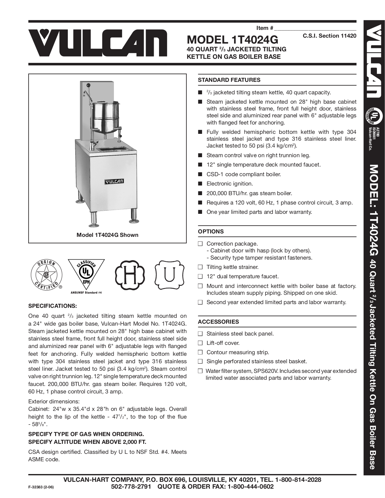 Vulcan 1T4024G User Manual