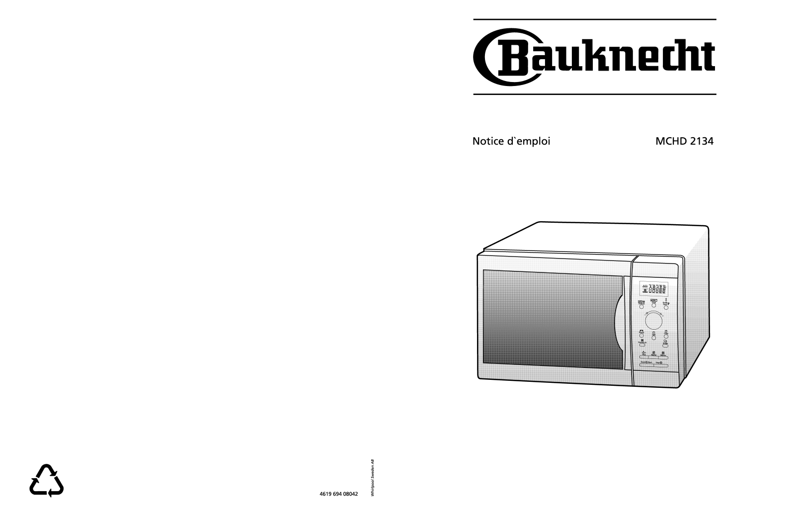 Whirlpool MCHD 2134 User Manual