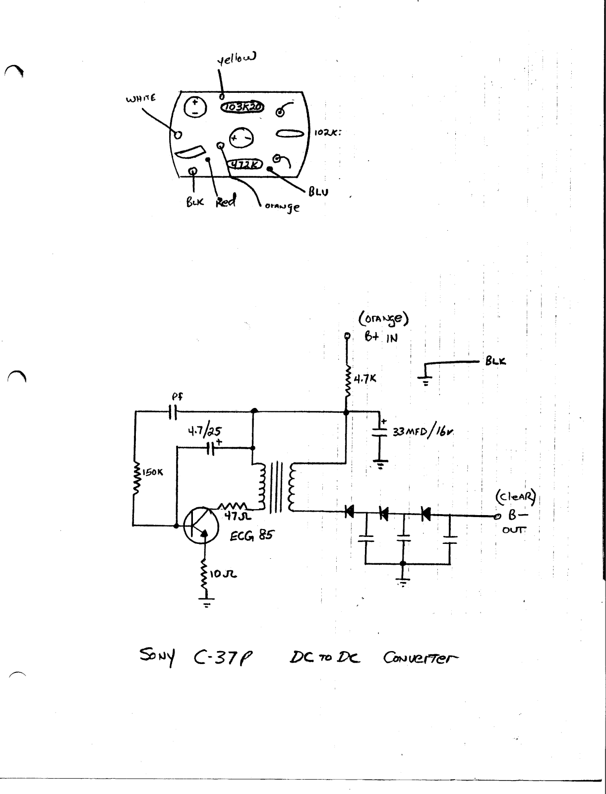 Sony dc to dc schematic
