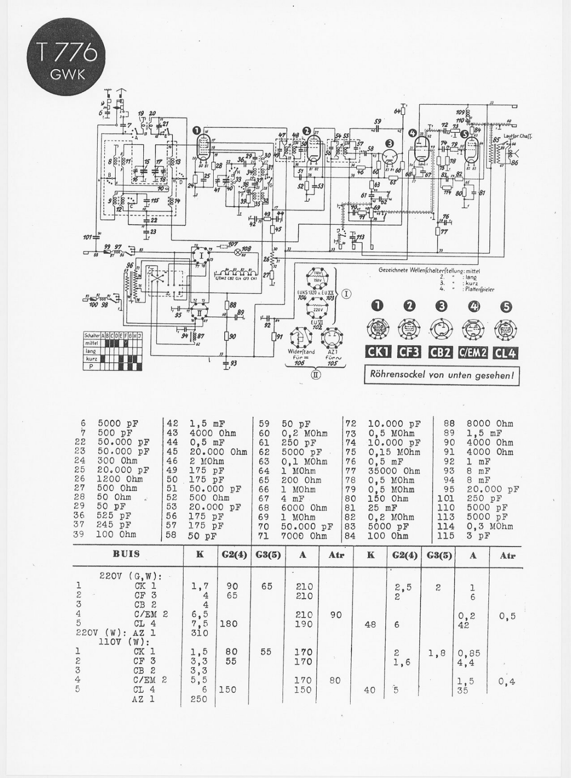 Telefunken 776-GWK Schematic