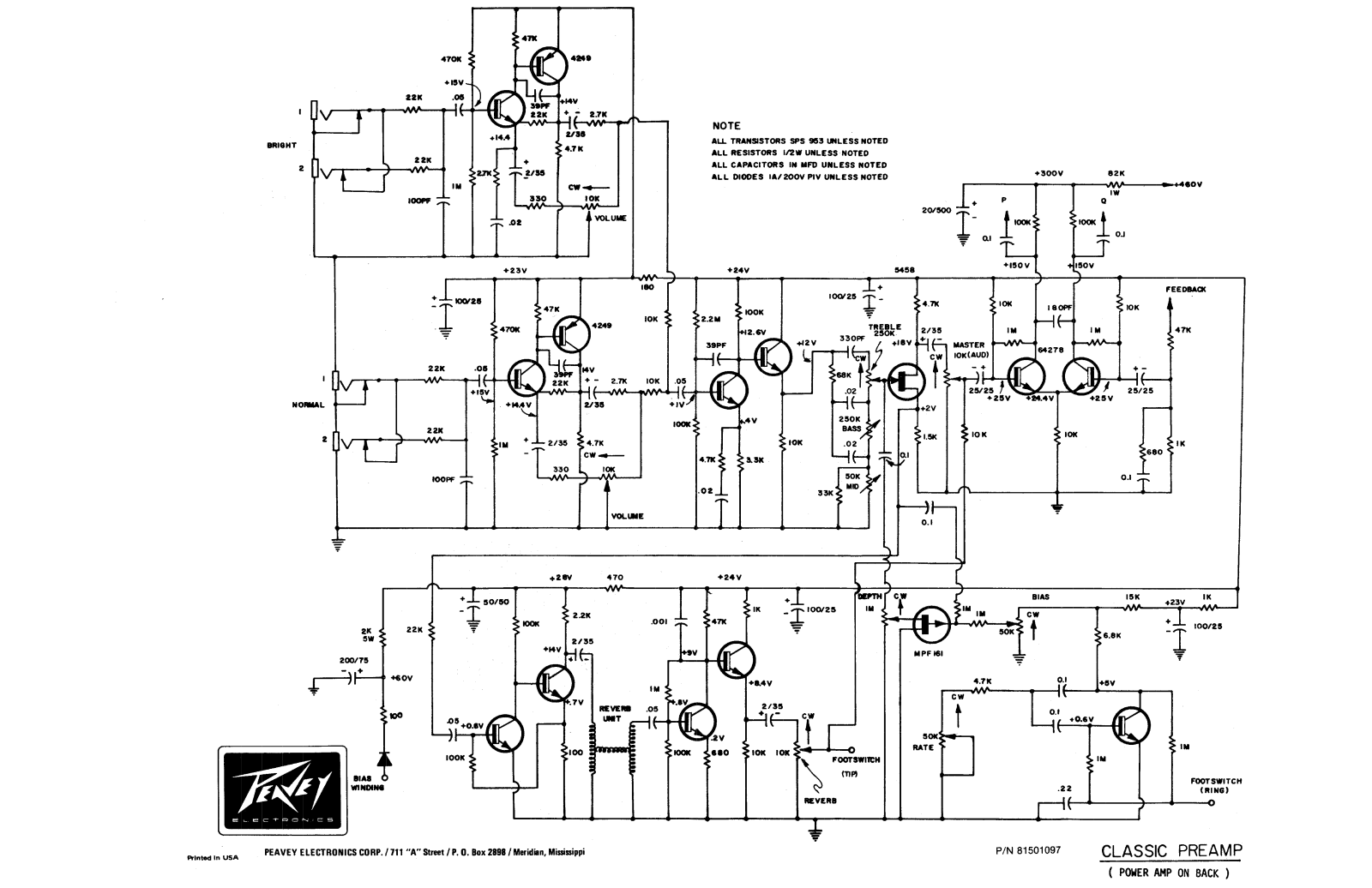 Peavey CLASSIC schematic