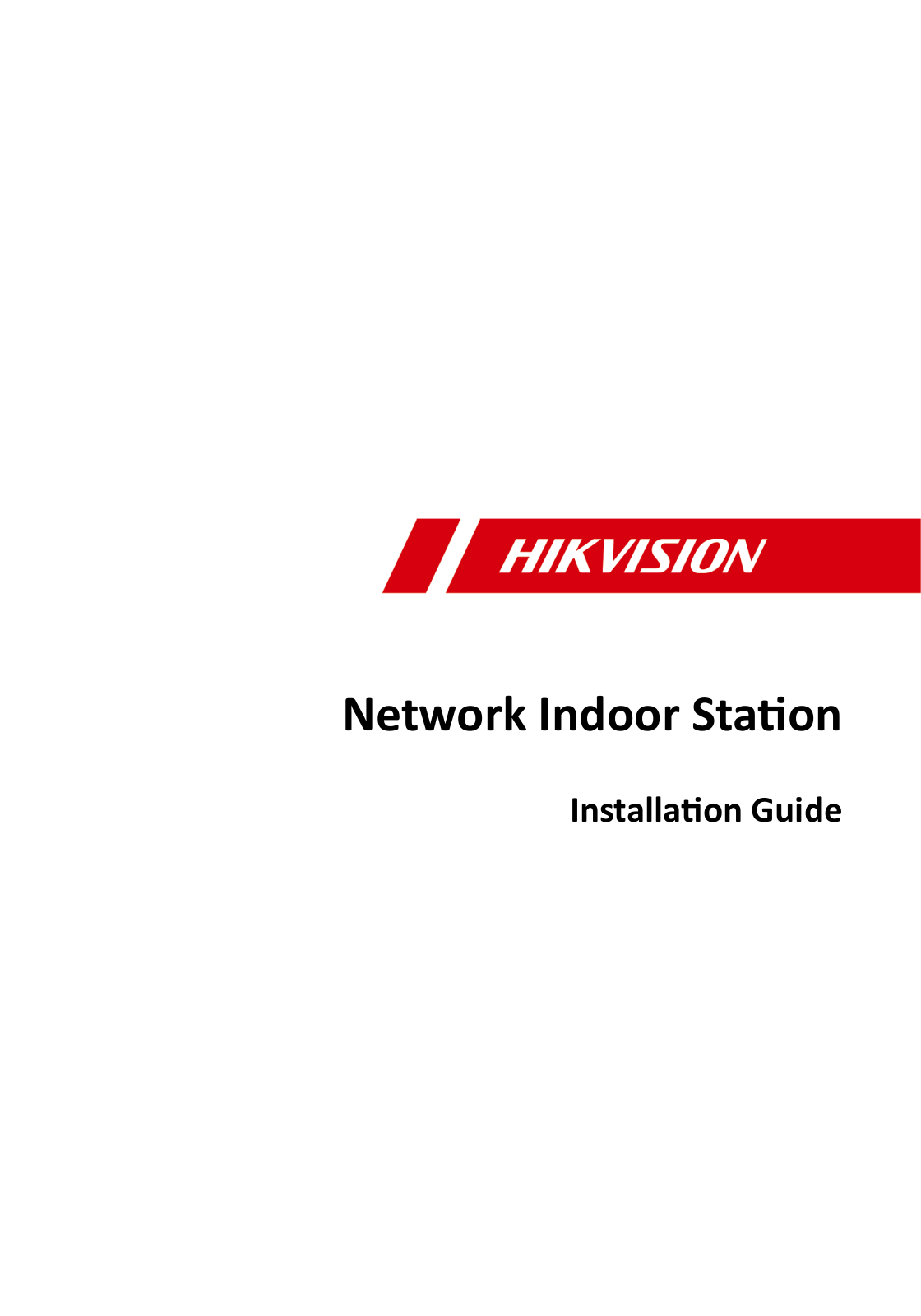 HIKVISION DS-KH8520-WTE1 Installation Manual