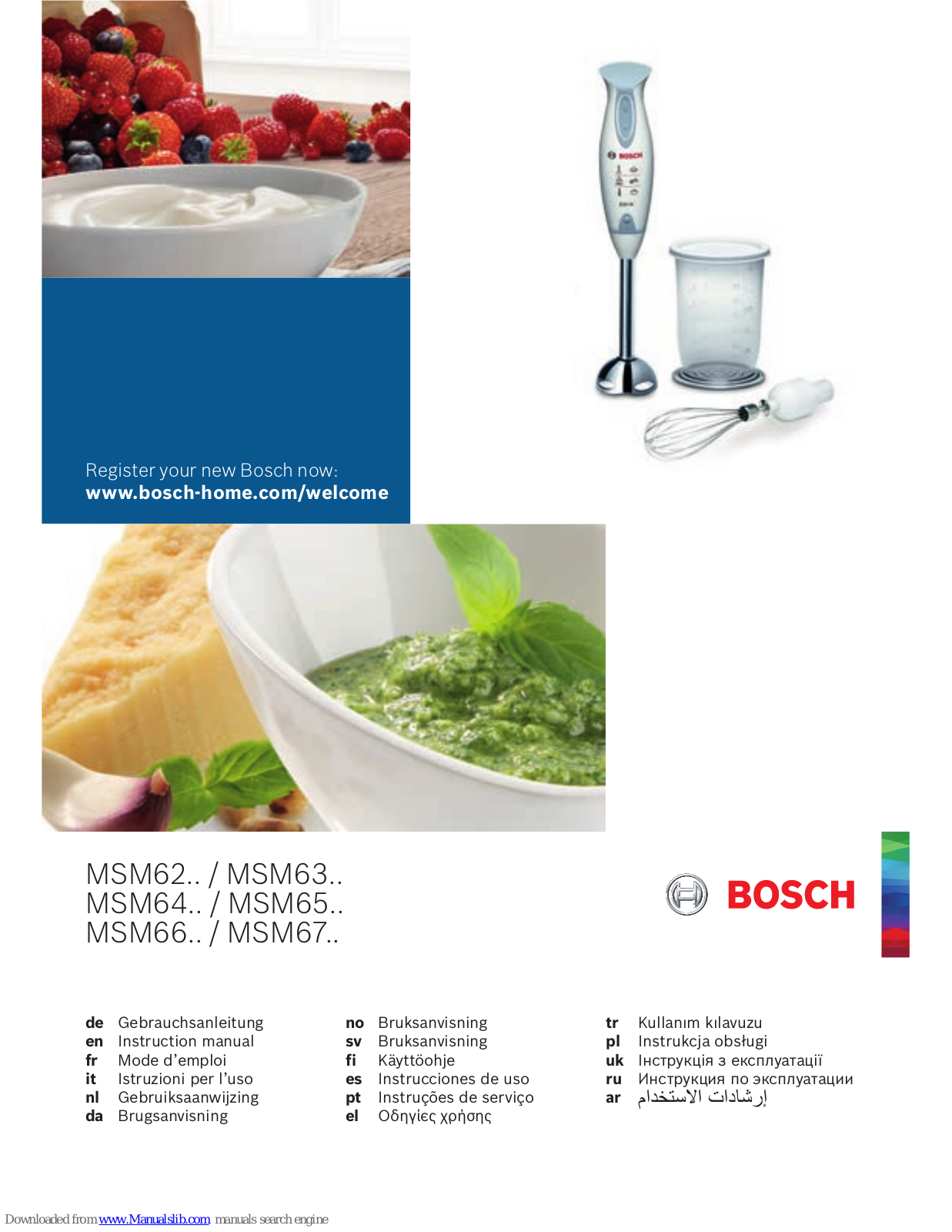 Bosch MSM62, MSM64, MSM63, MSM65, MSM67 Instruction Manual
