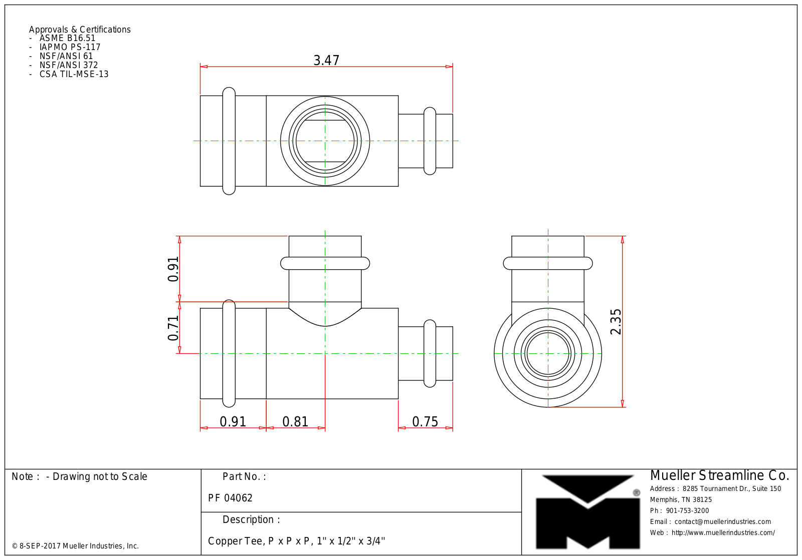 Mueller Streamline PF 04062 Cad Drawing - ManualMachine.com