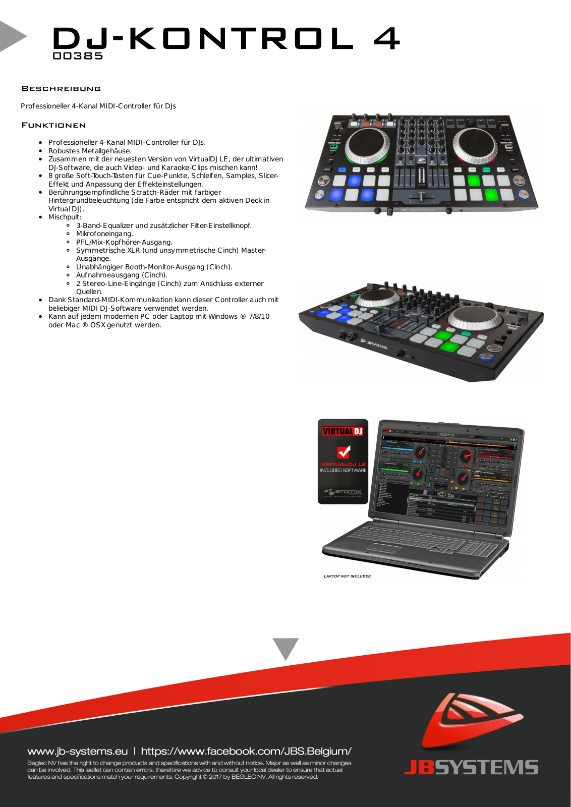 JB Systems DJ-Kontrol 4 User Manual