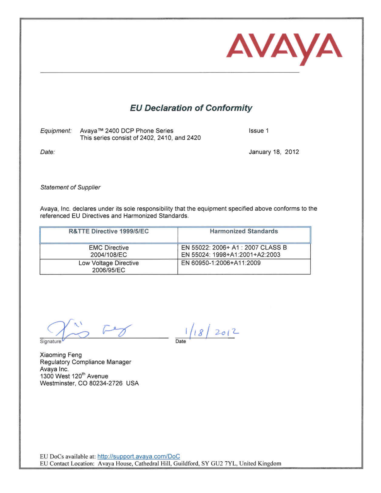 Avaya 2400, 2402, 2410, 2420 User Manual