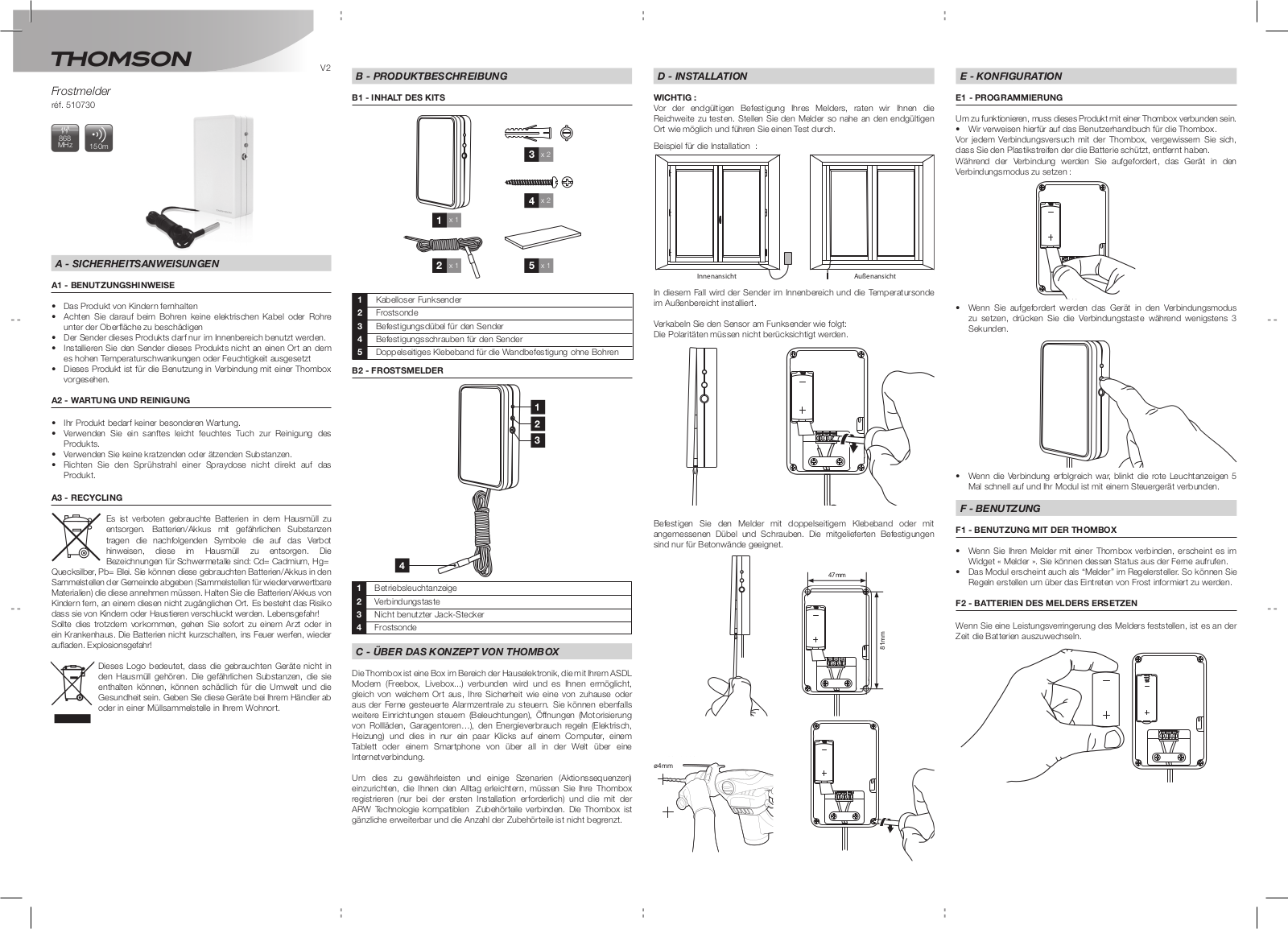 Thomson Frostmelder Bedienungsanleitung - ManualMachine.com