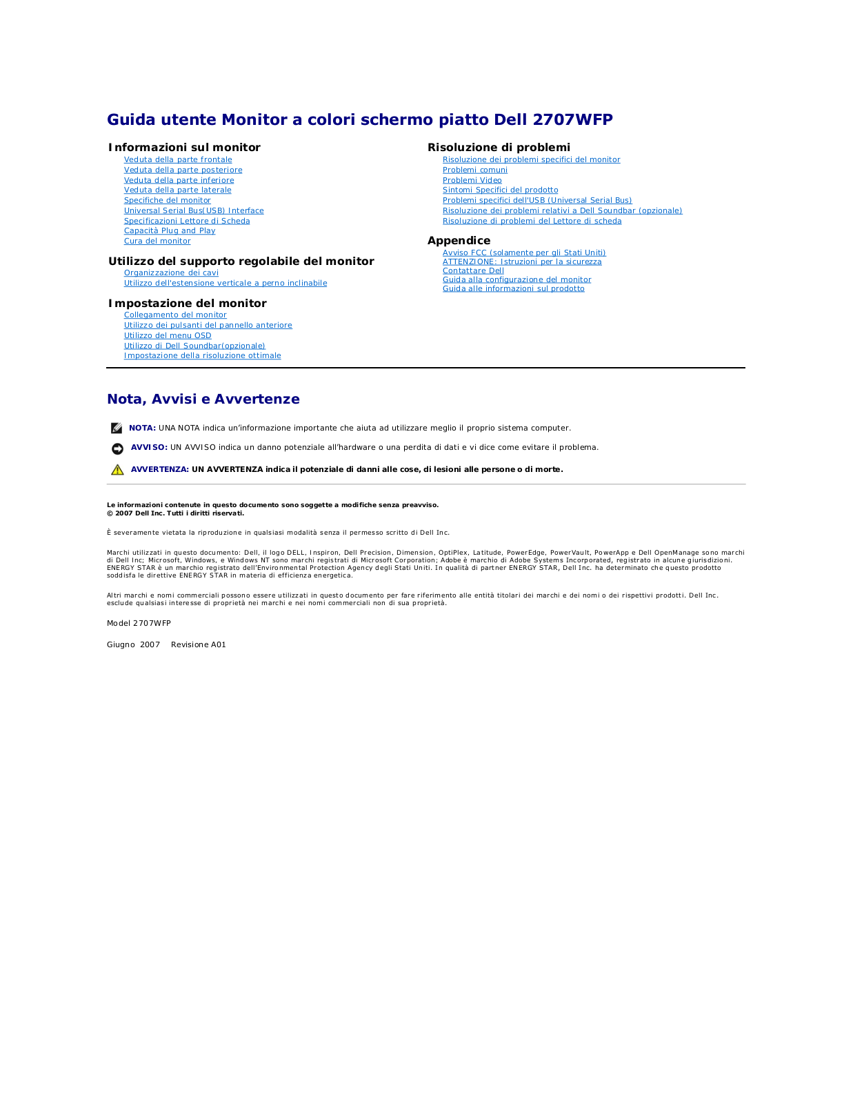 Dell 2707WFP User Manual