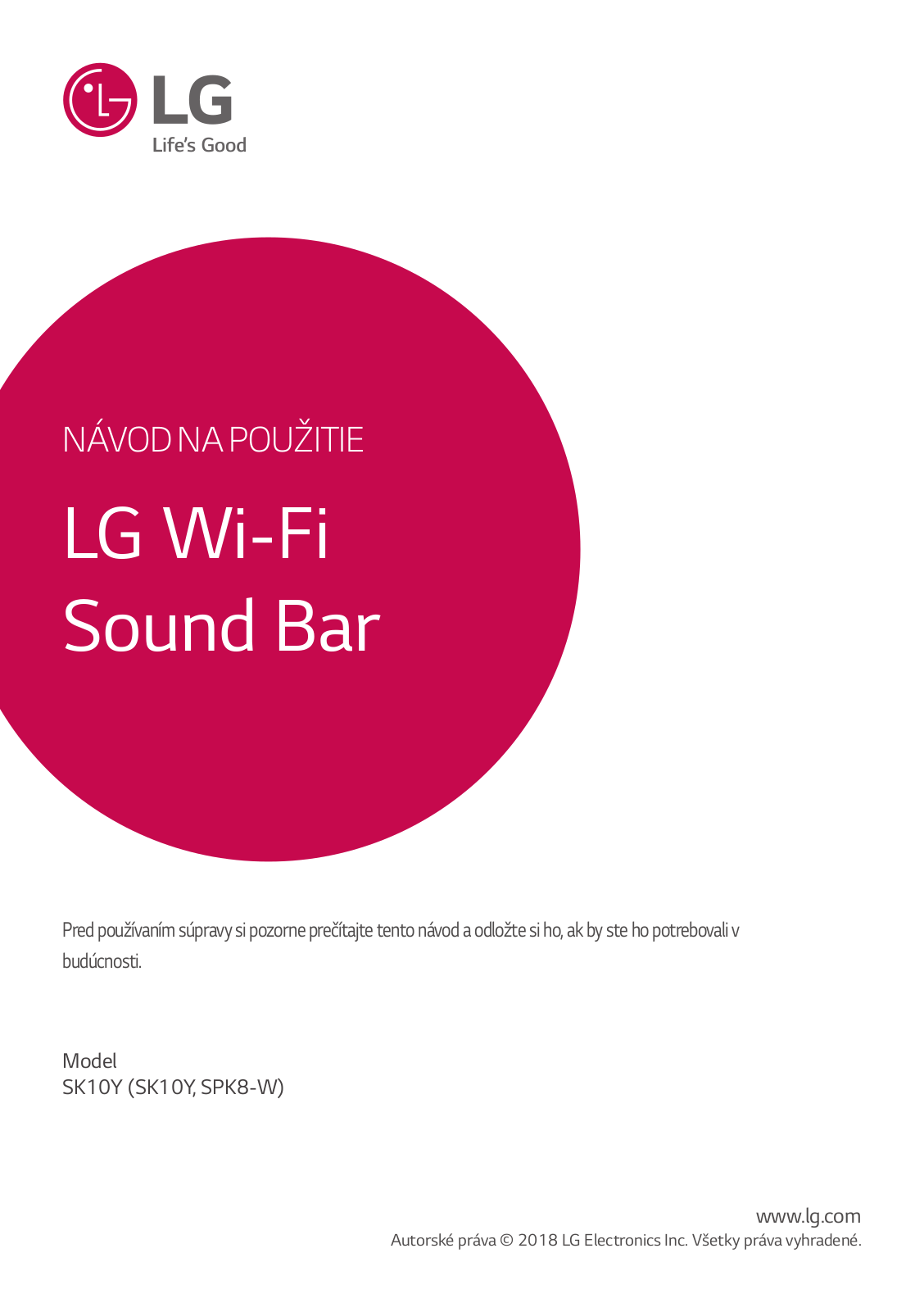 LG SK10Y User manual