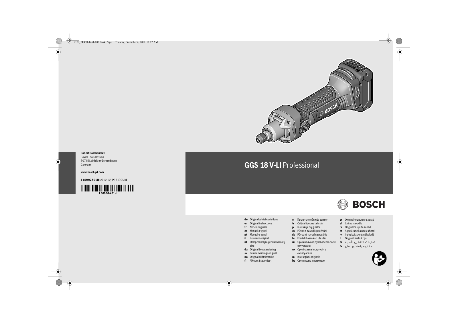 Bosch GGS 18 V-LI Professional User manual